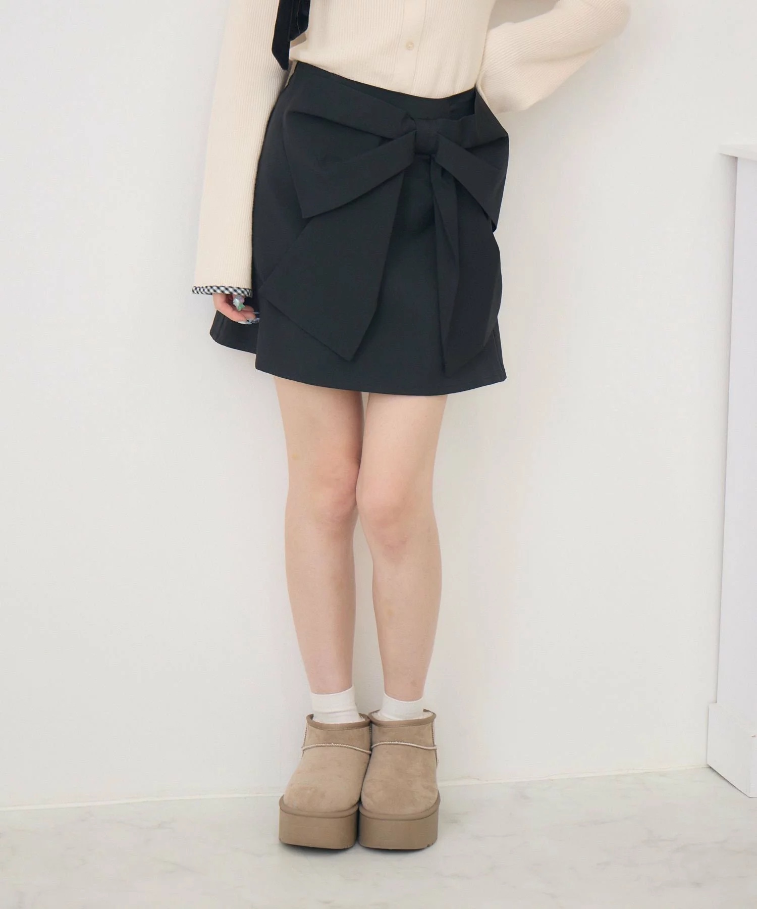 3色•蝴蝶結短裙