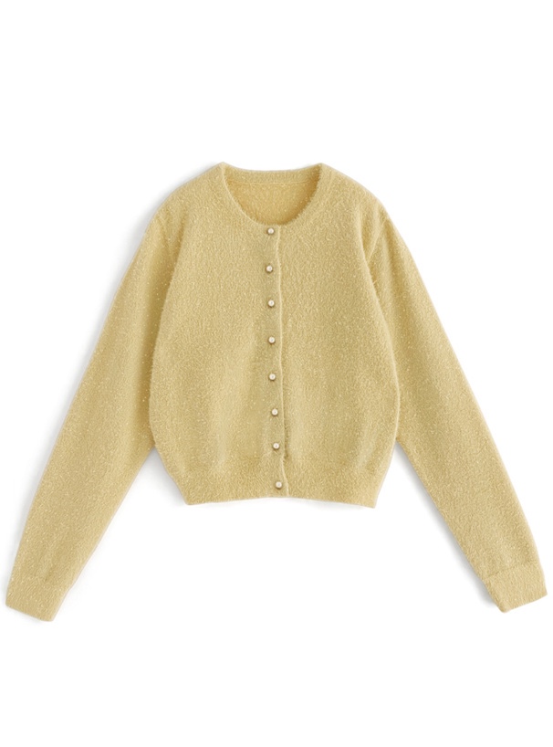 微閃薄款毛毛針織外套