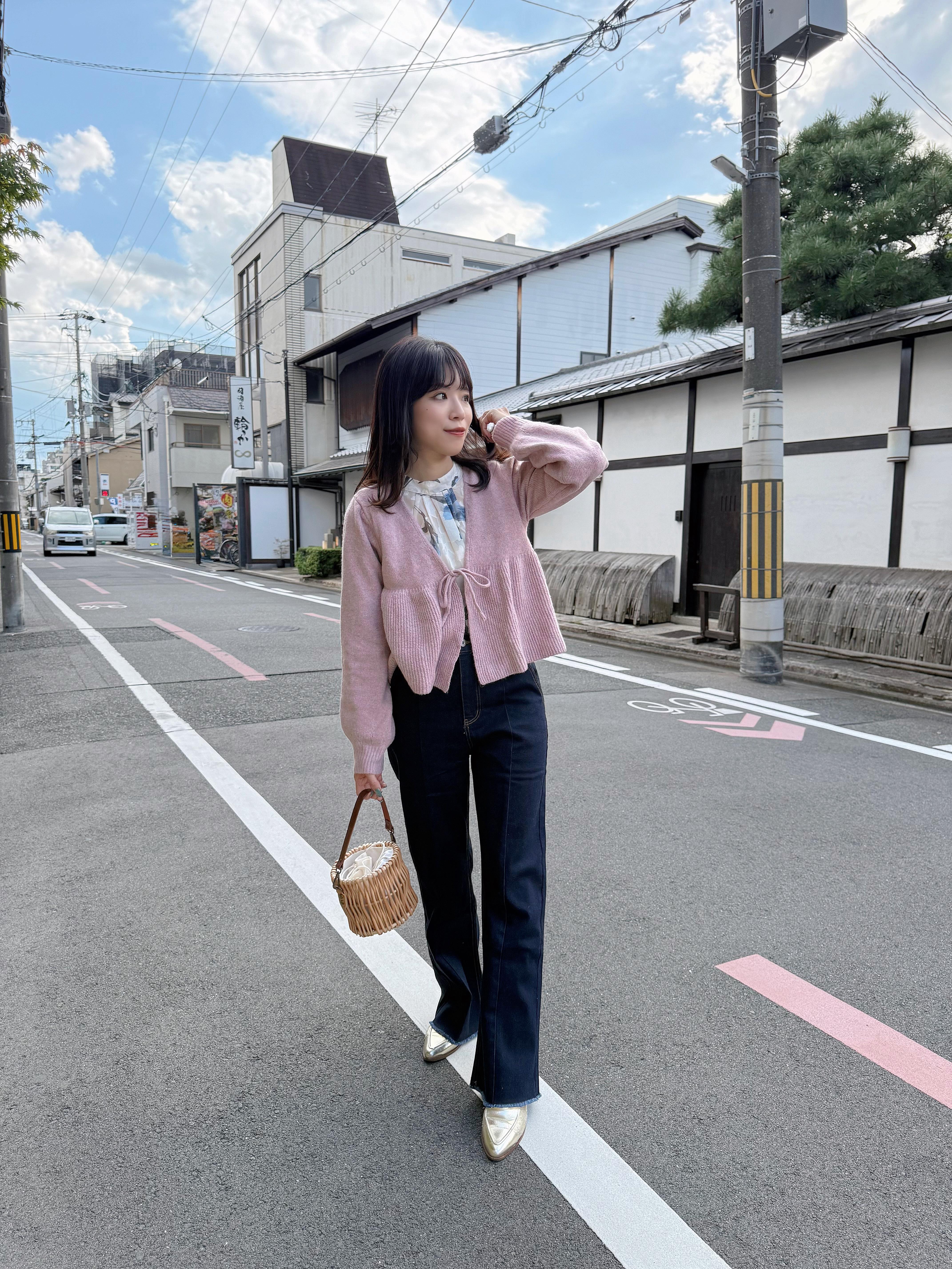 泡泡袖蝴蝶結冷外套上衣