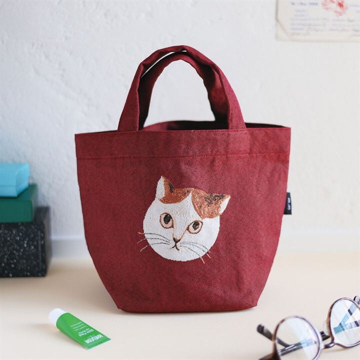 松尾Miyuki貓貓刺繡餃子袋