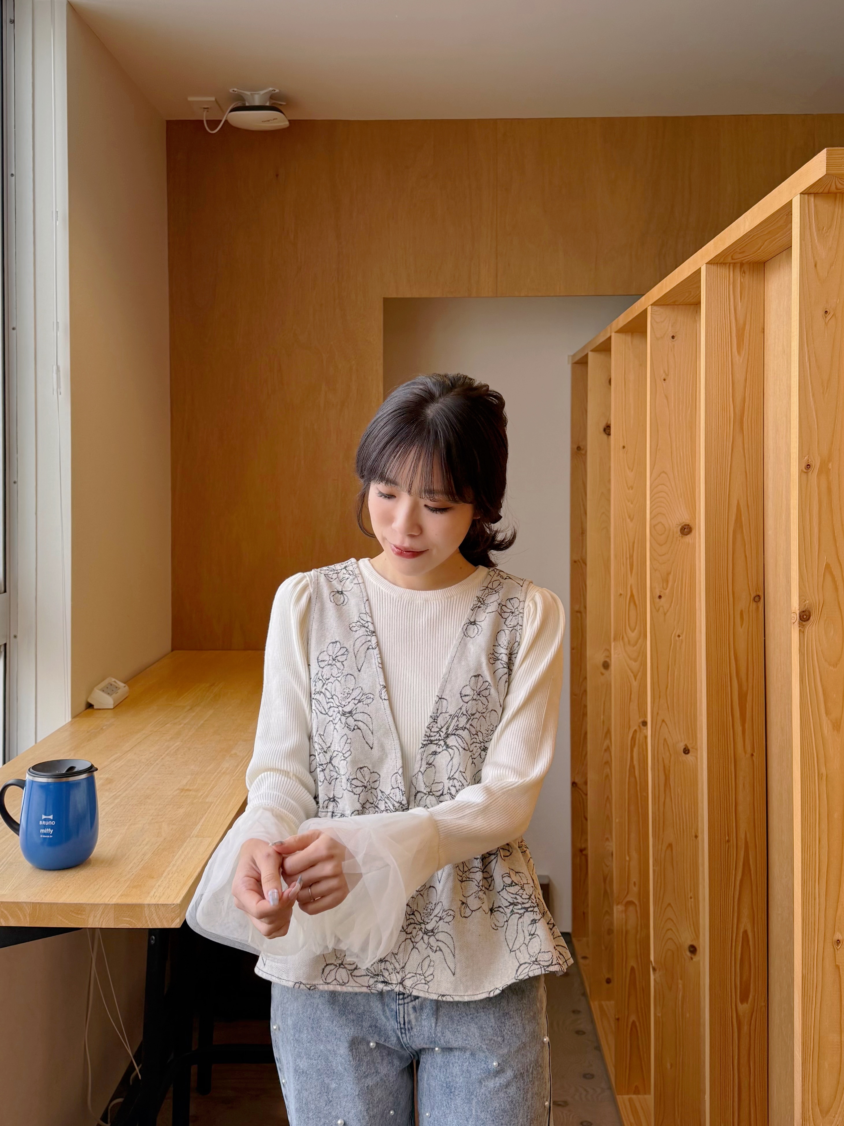 V領牛仔背心外套