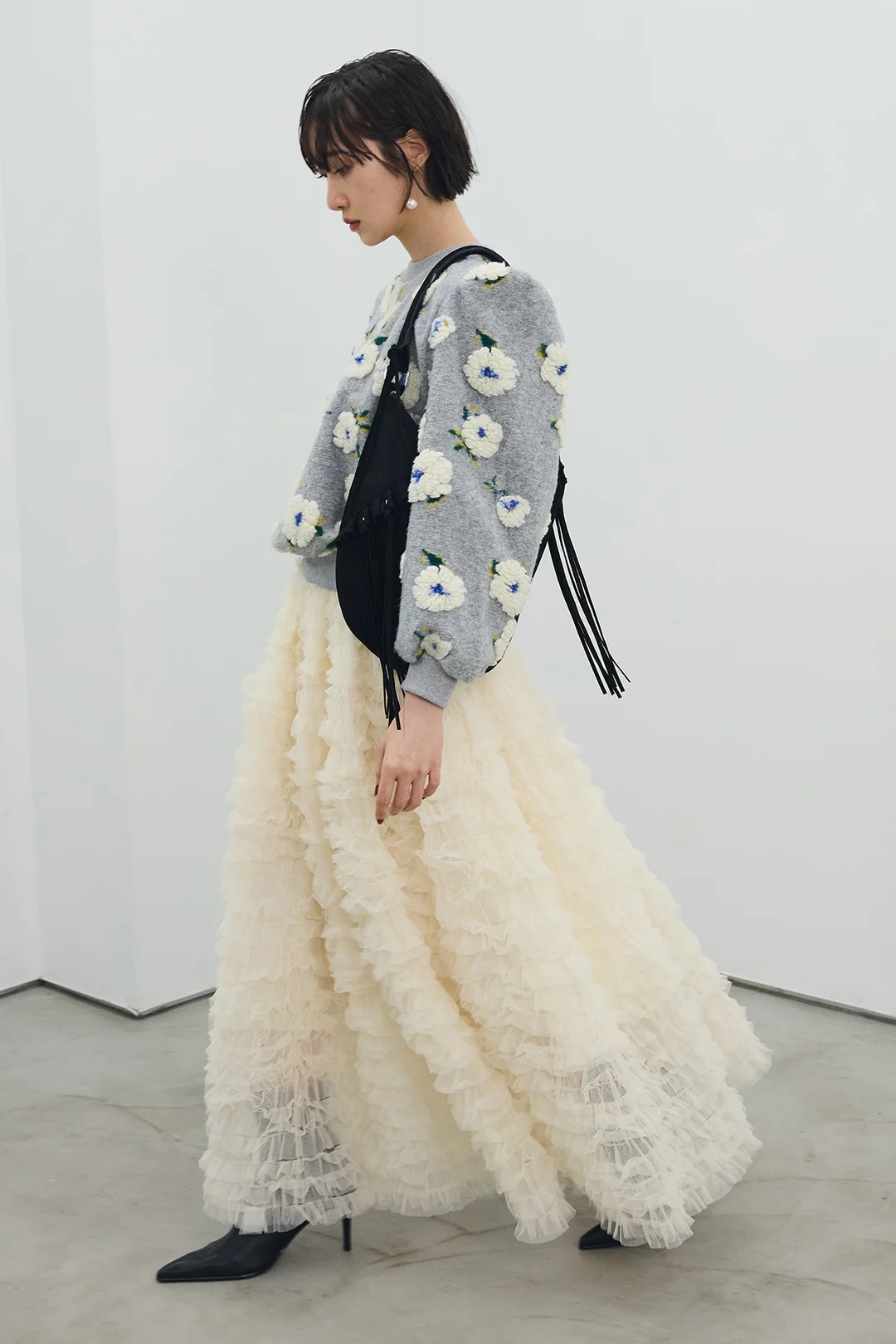 3色•層次紗紗長款半身裙