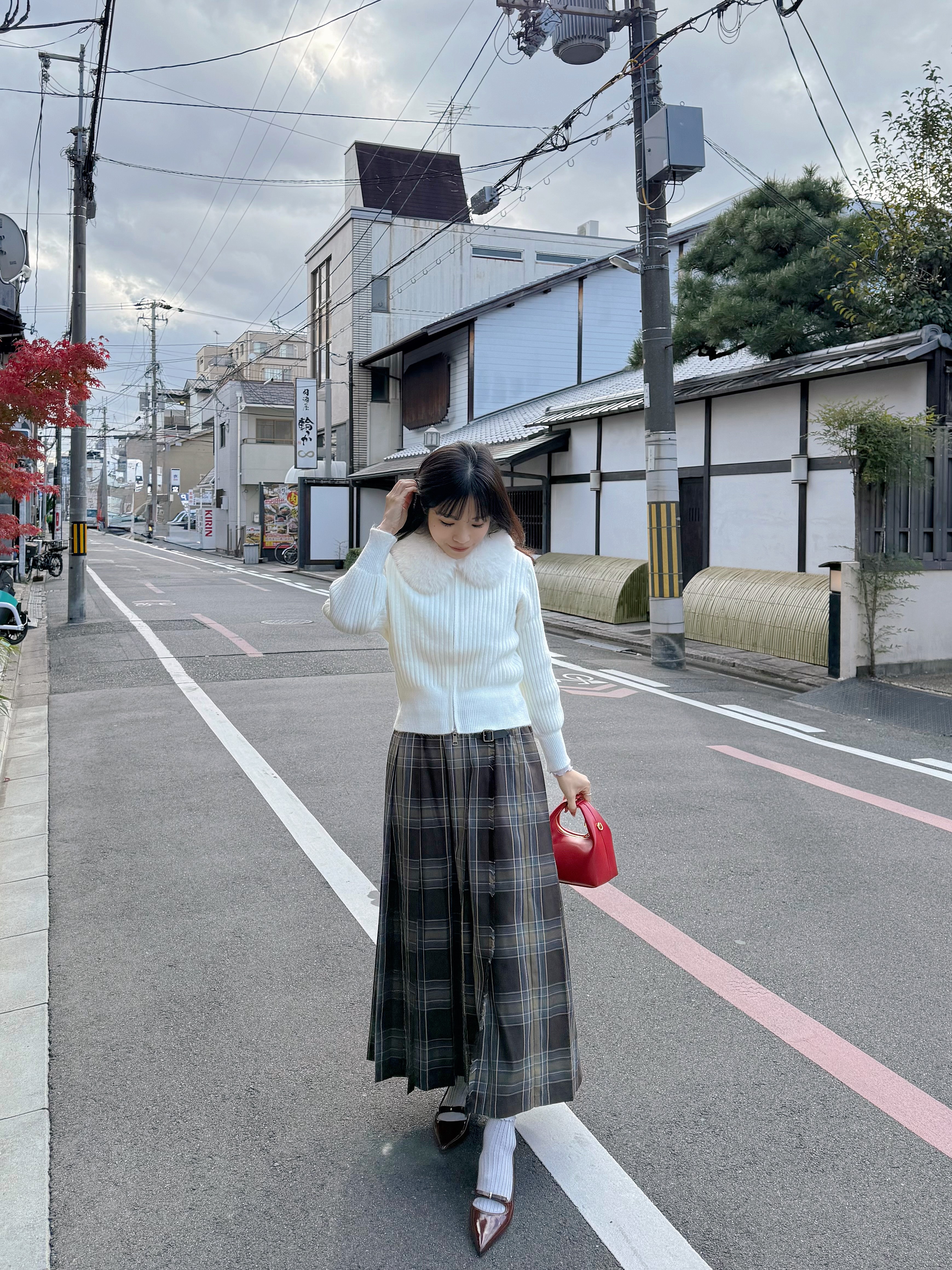 毛毛領拉鍊針織外套