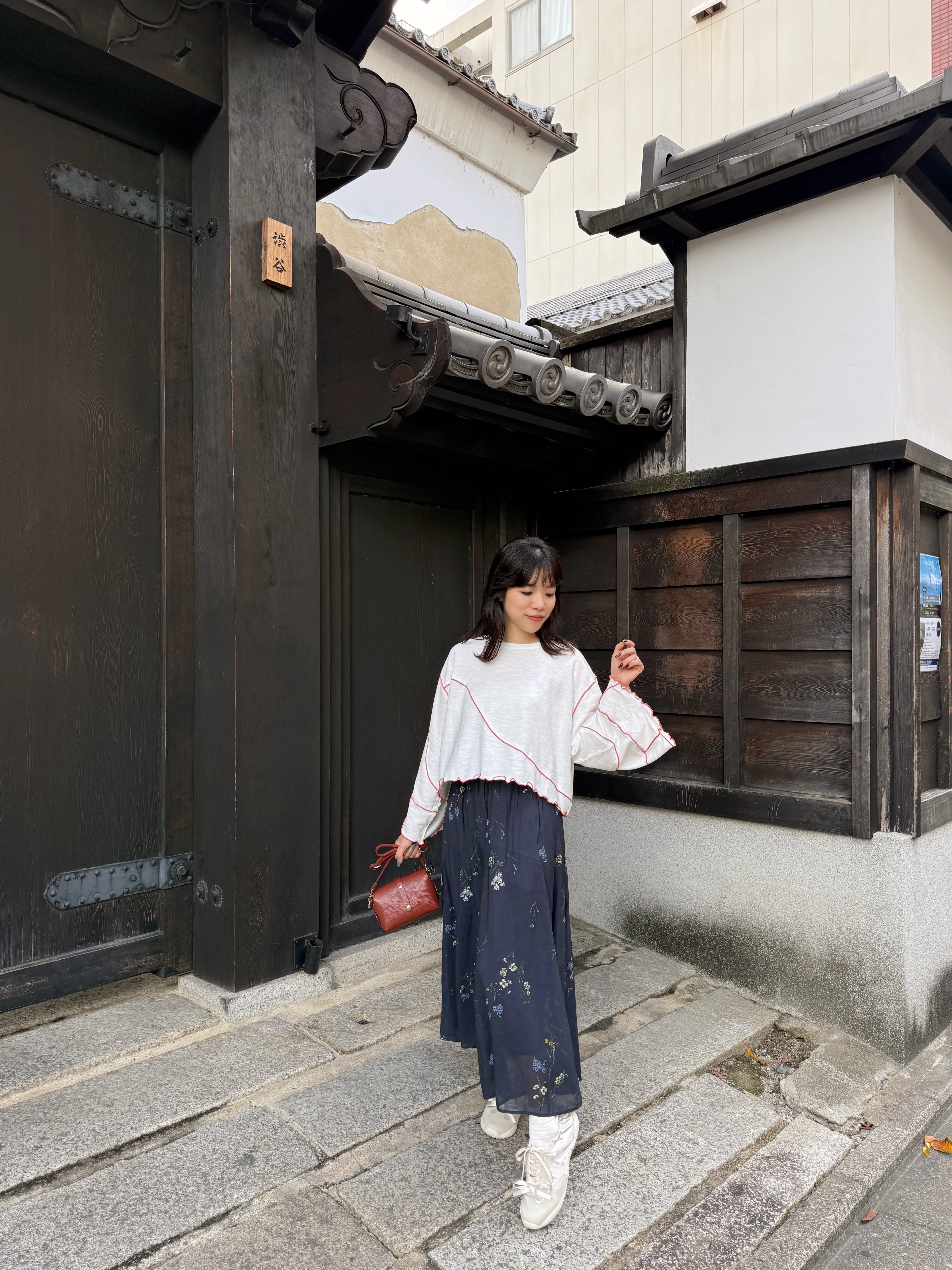 2種長度•印花有袋雪紡半身裙