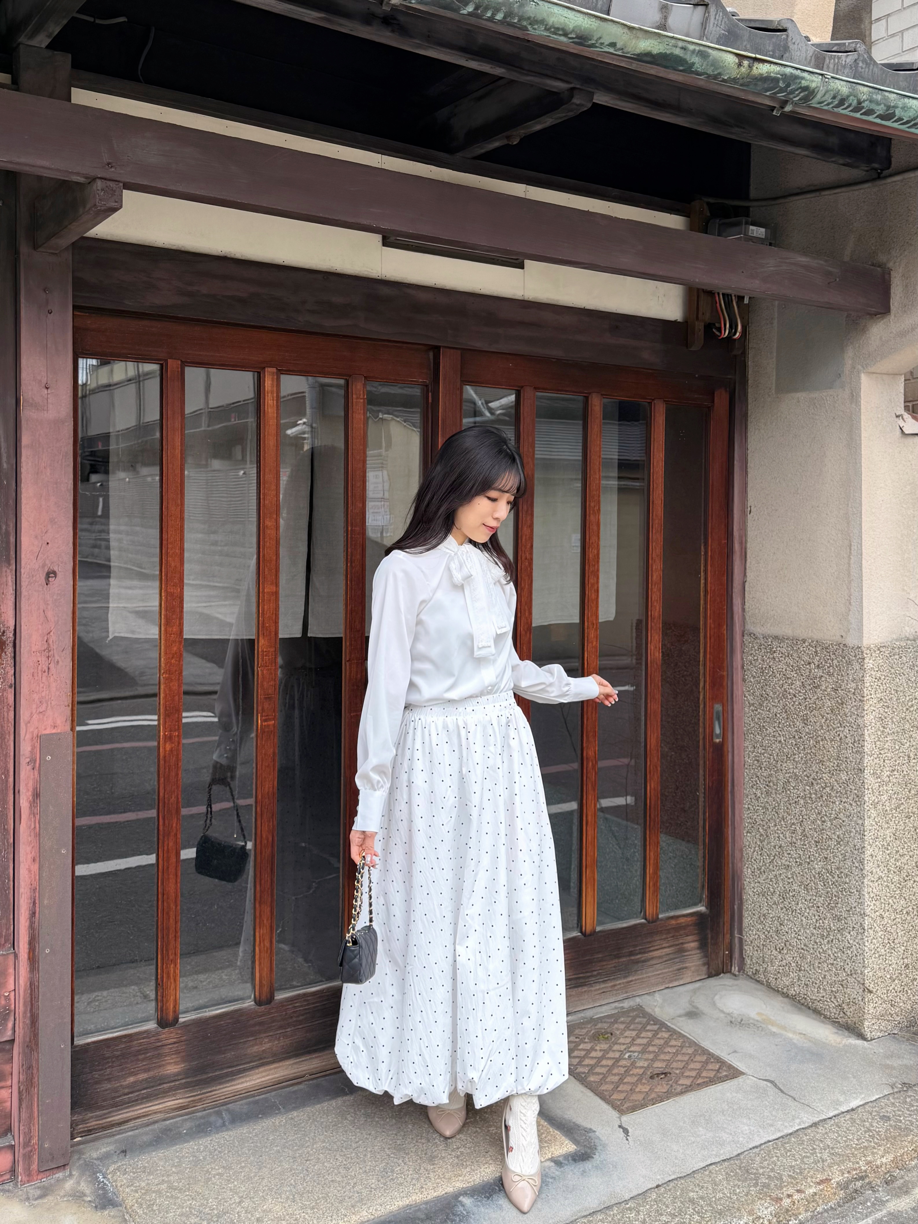 SpecialPrice•3色•蕾絲蝴蝶結領雪紡上衣