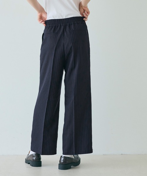 直條紋吊帶長褲