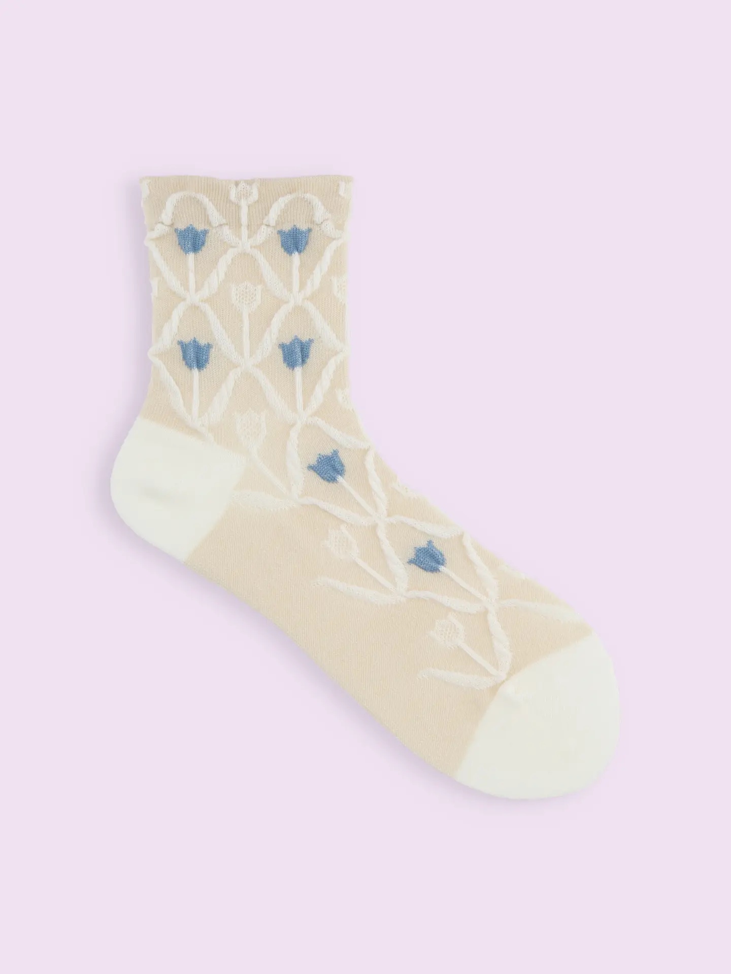 菱格紋鬱金香襪