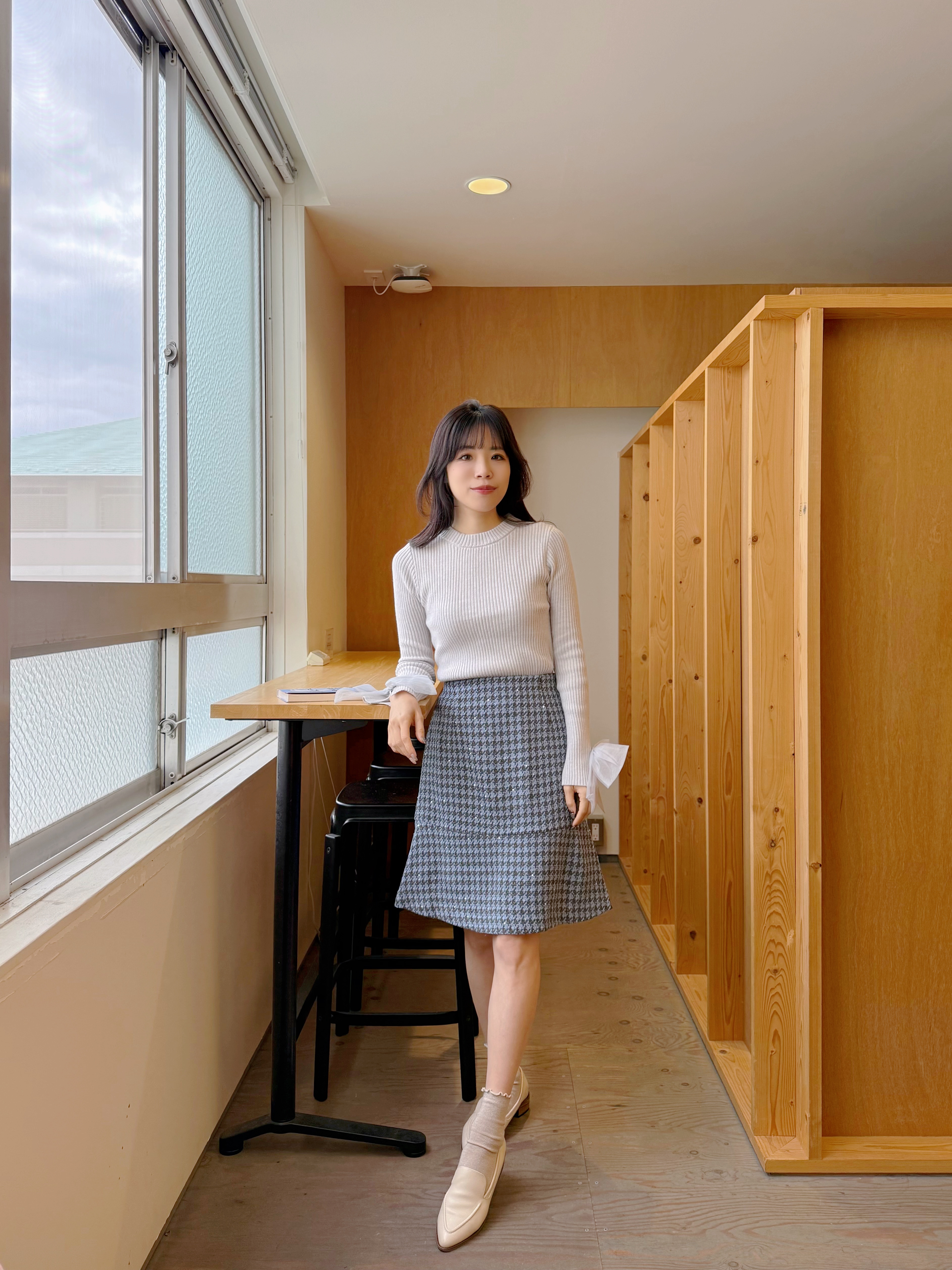 3色·閃閃千鳥格短款半身裙