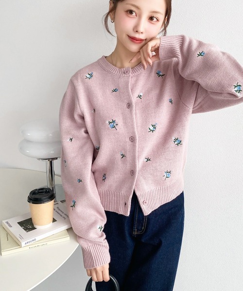 3色•M-L碼•花卉刺繡針織外套