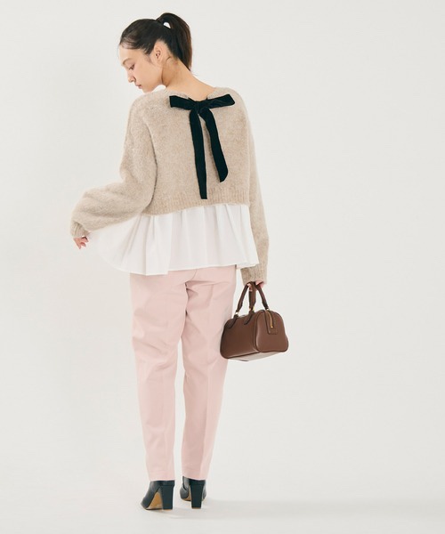 絲絨蝴蝶結傘擺冷衫