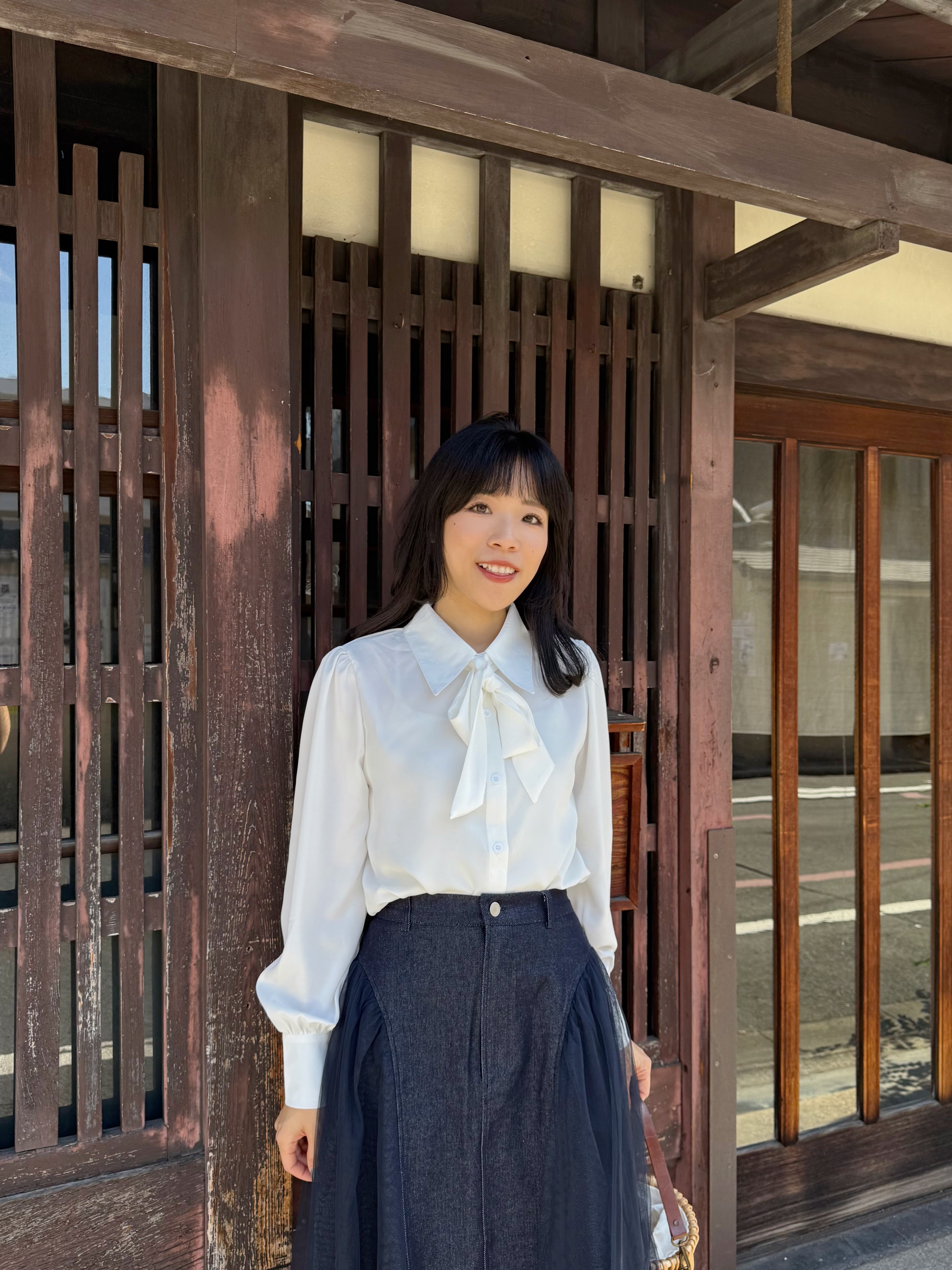 5色•基礎款蝴蝶結雪紡恤衫