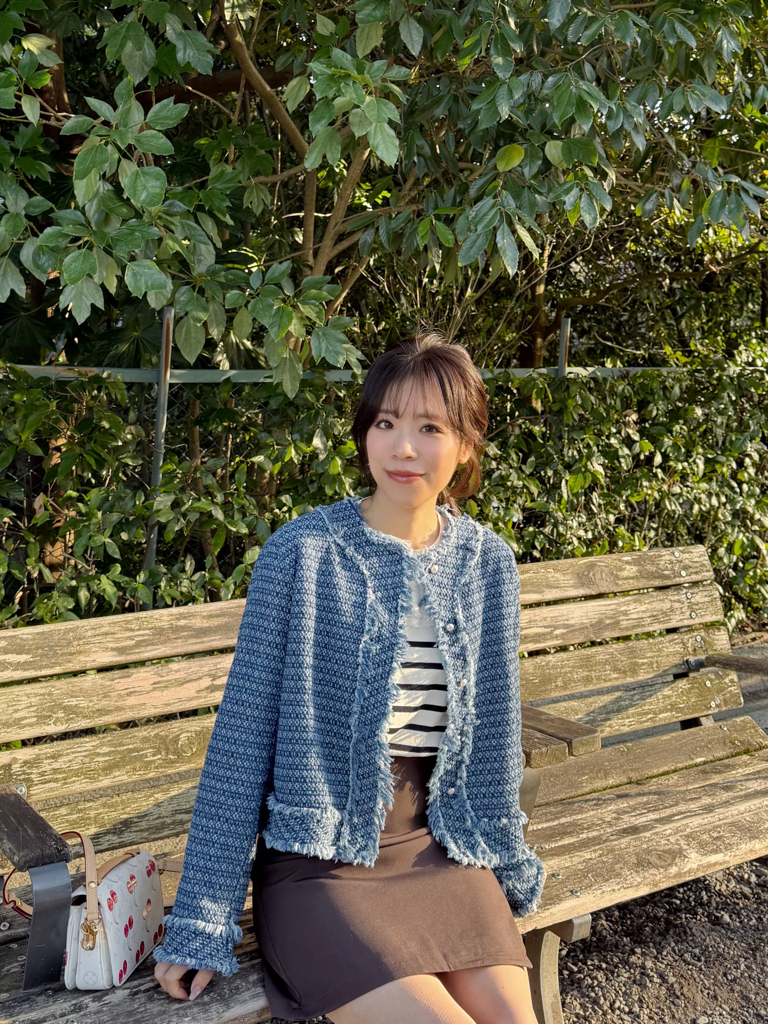 小香風牛仔色流蘇Tweed外套