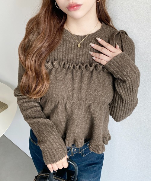 吊帶針織背心 + 長袖上衣