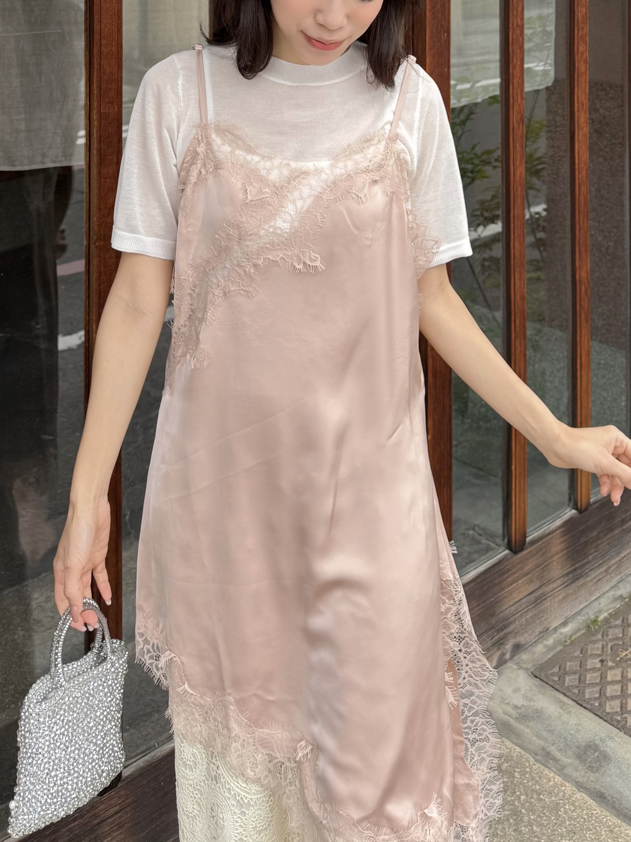 3色•蕾絲長款吊帶上衣