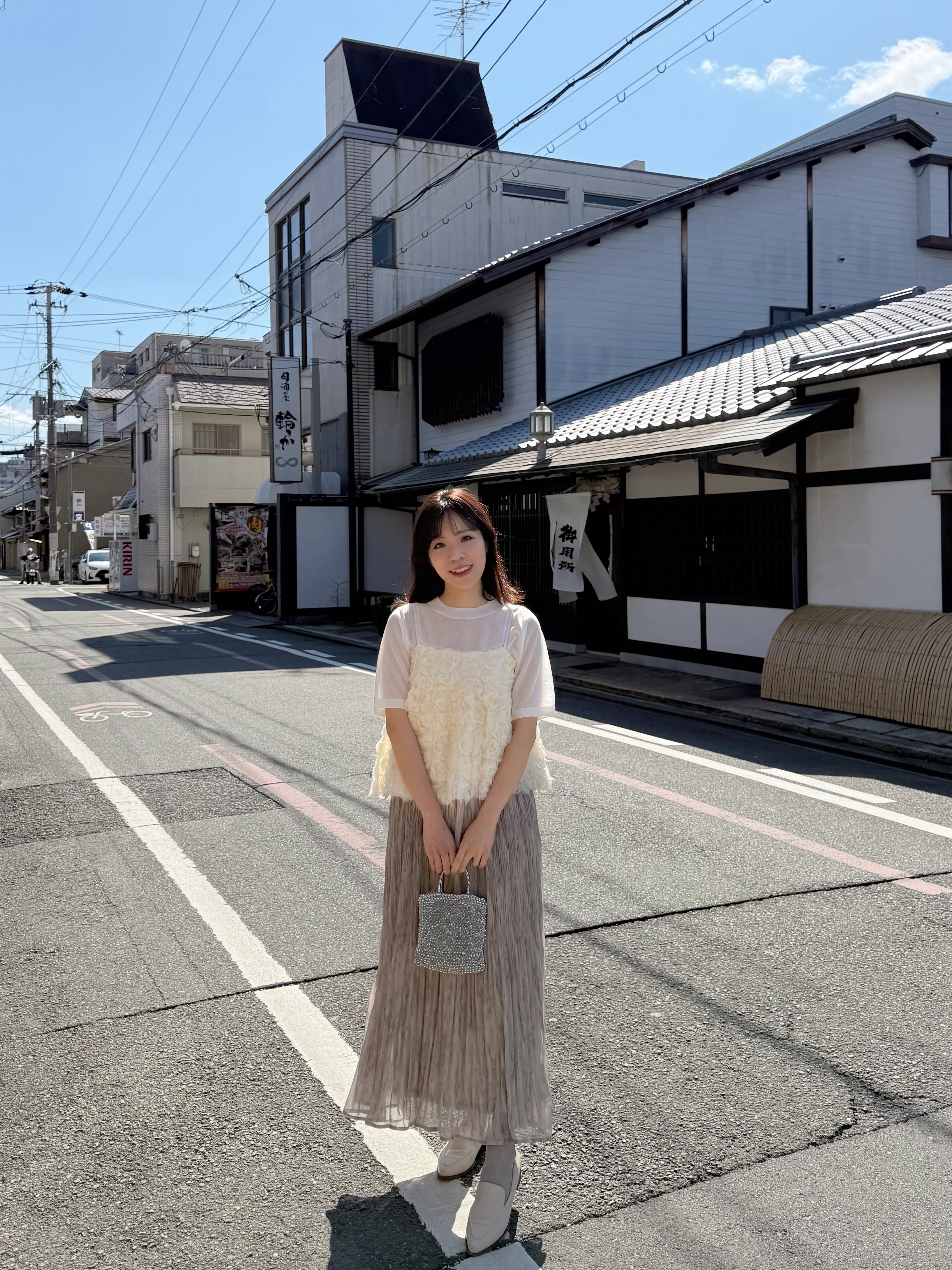 立體紗玫瑰花蓬蓬吊帶背心