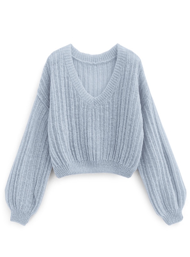 5色•V領鏤空糖果色上衣