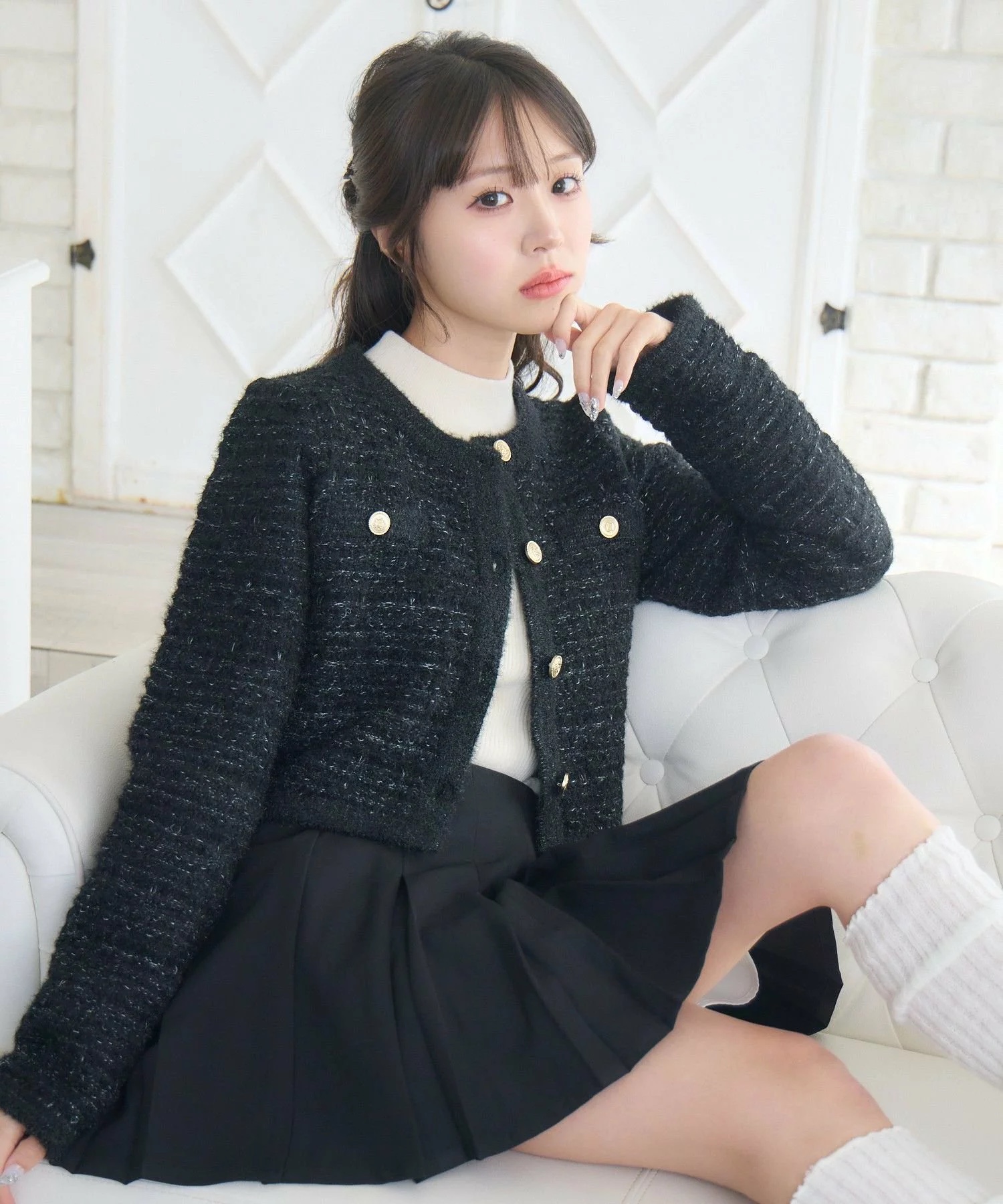 圓領Tweed風冷外套