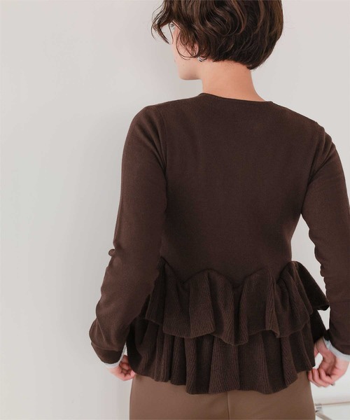 5色•波浪擺針織外套