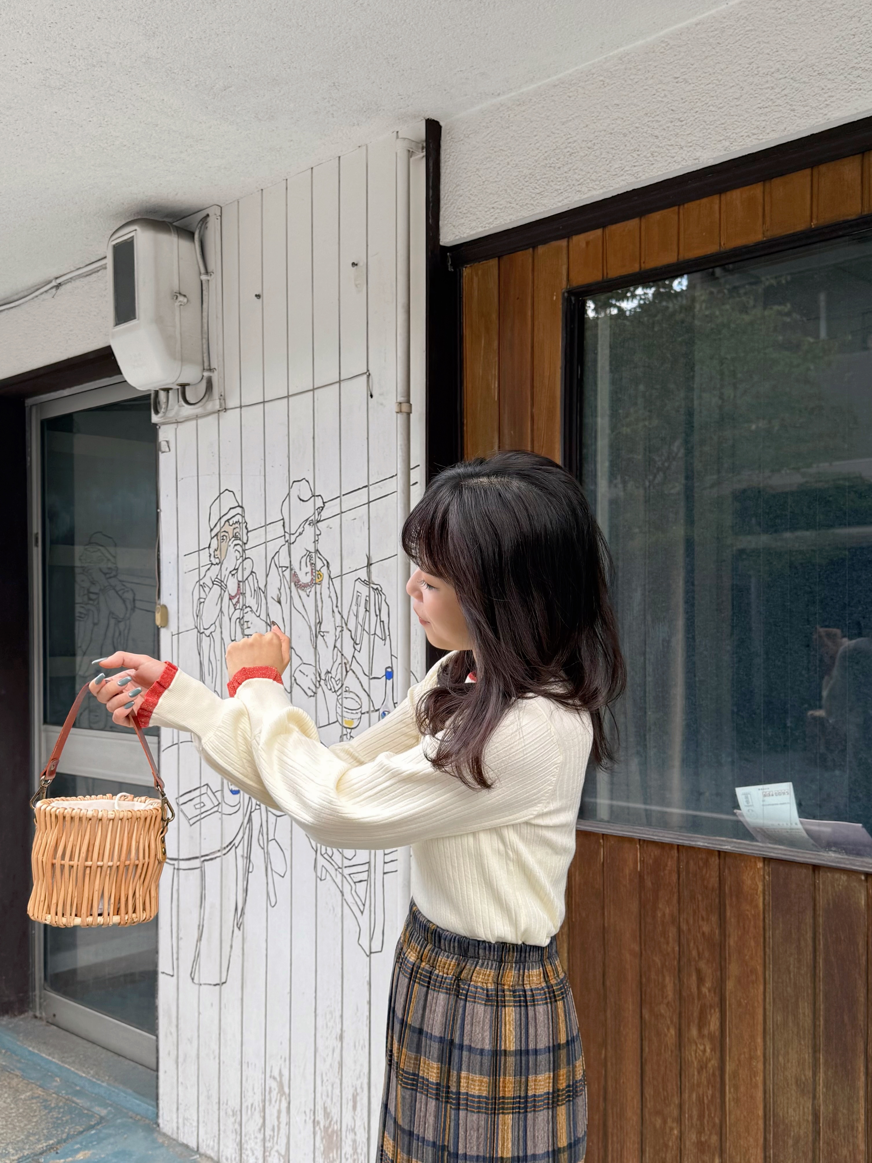 14色•領位微閃拼色泡泡袖針織上衣