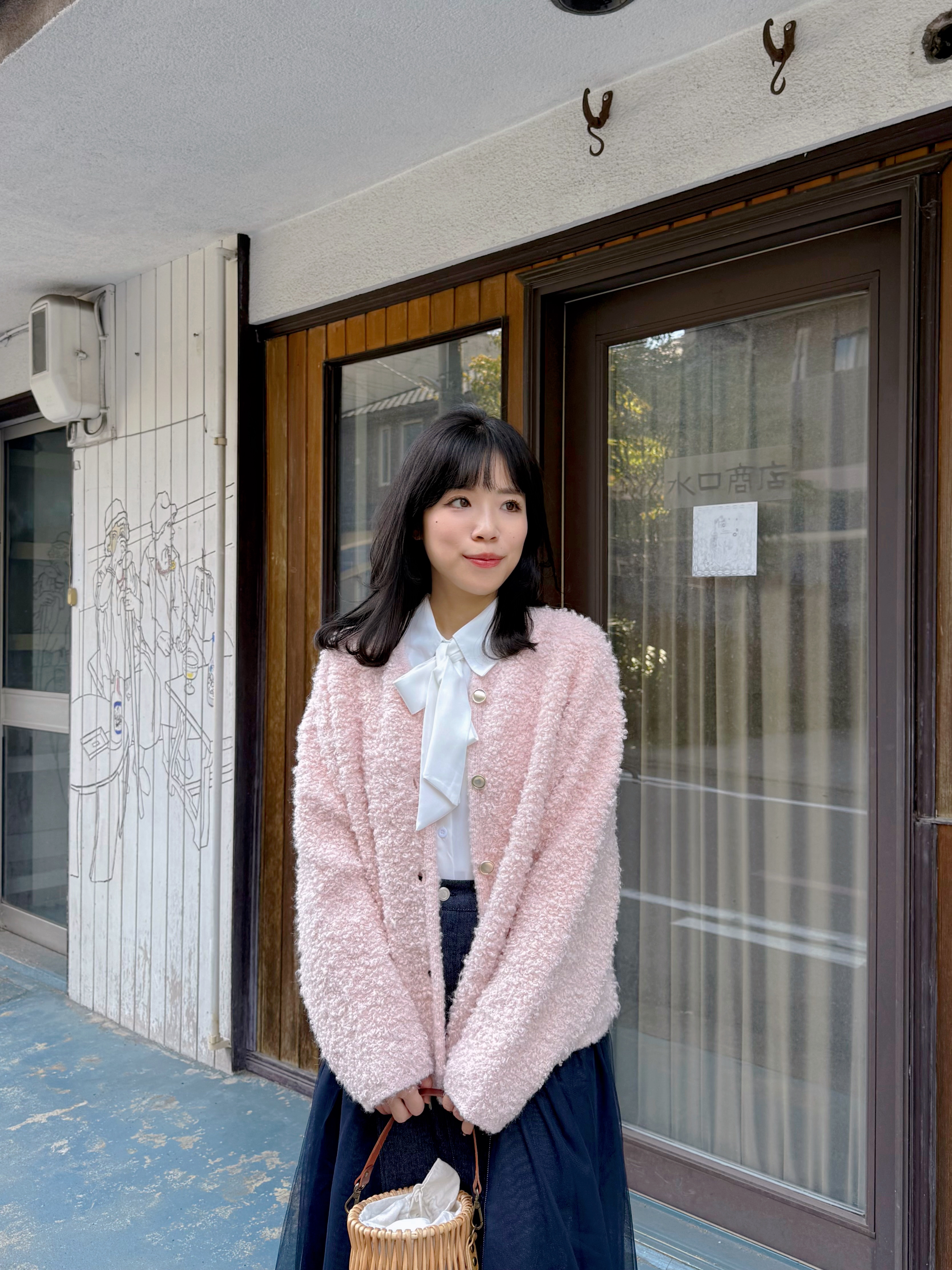 4色•小香款粒粒毛冷外套