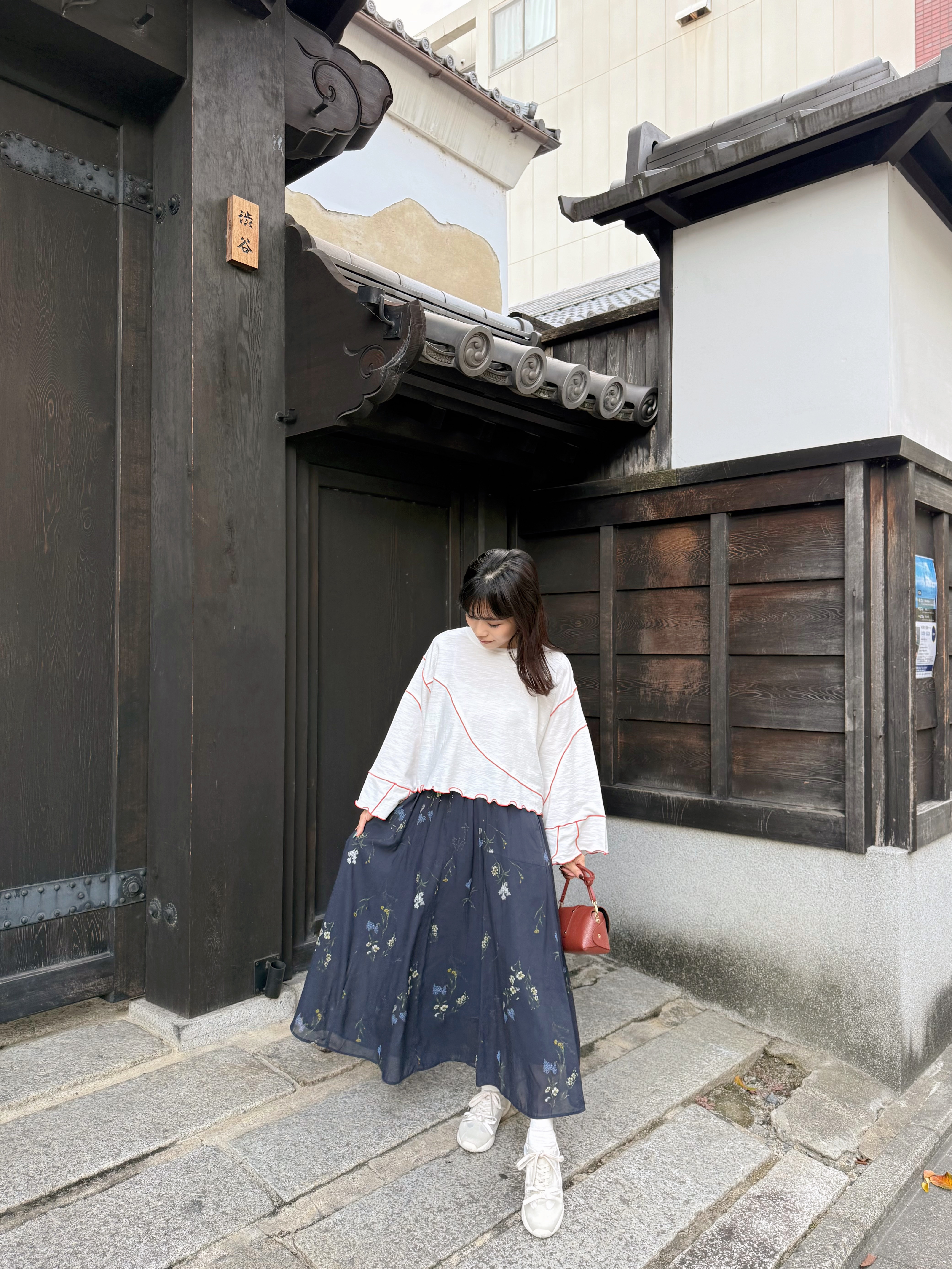 2種長度•印花有袋雪紡半身裙