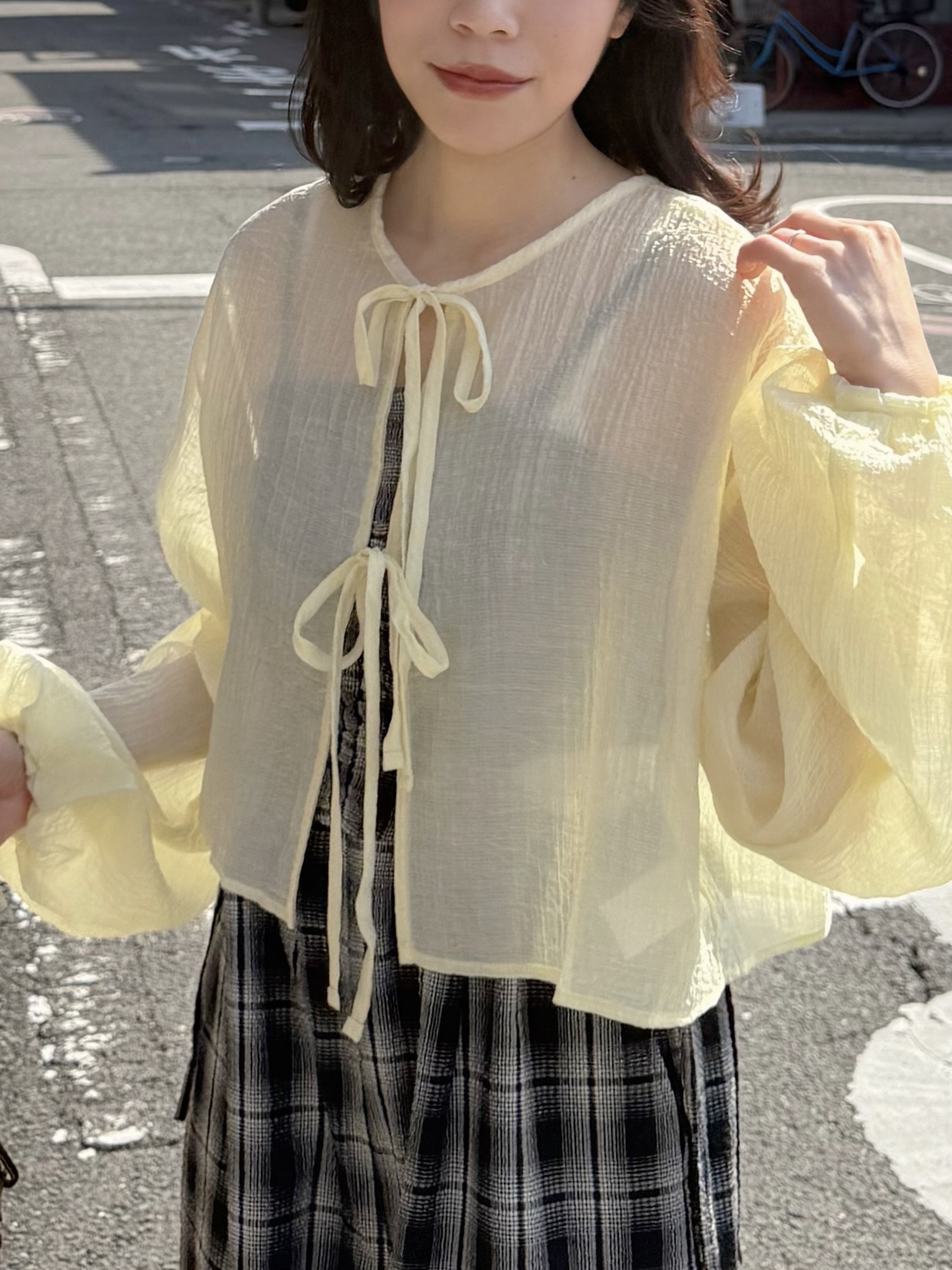 5色•2 Way前後薄雪紡外套上衣