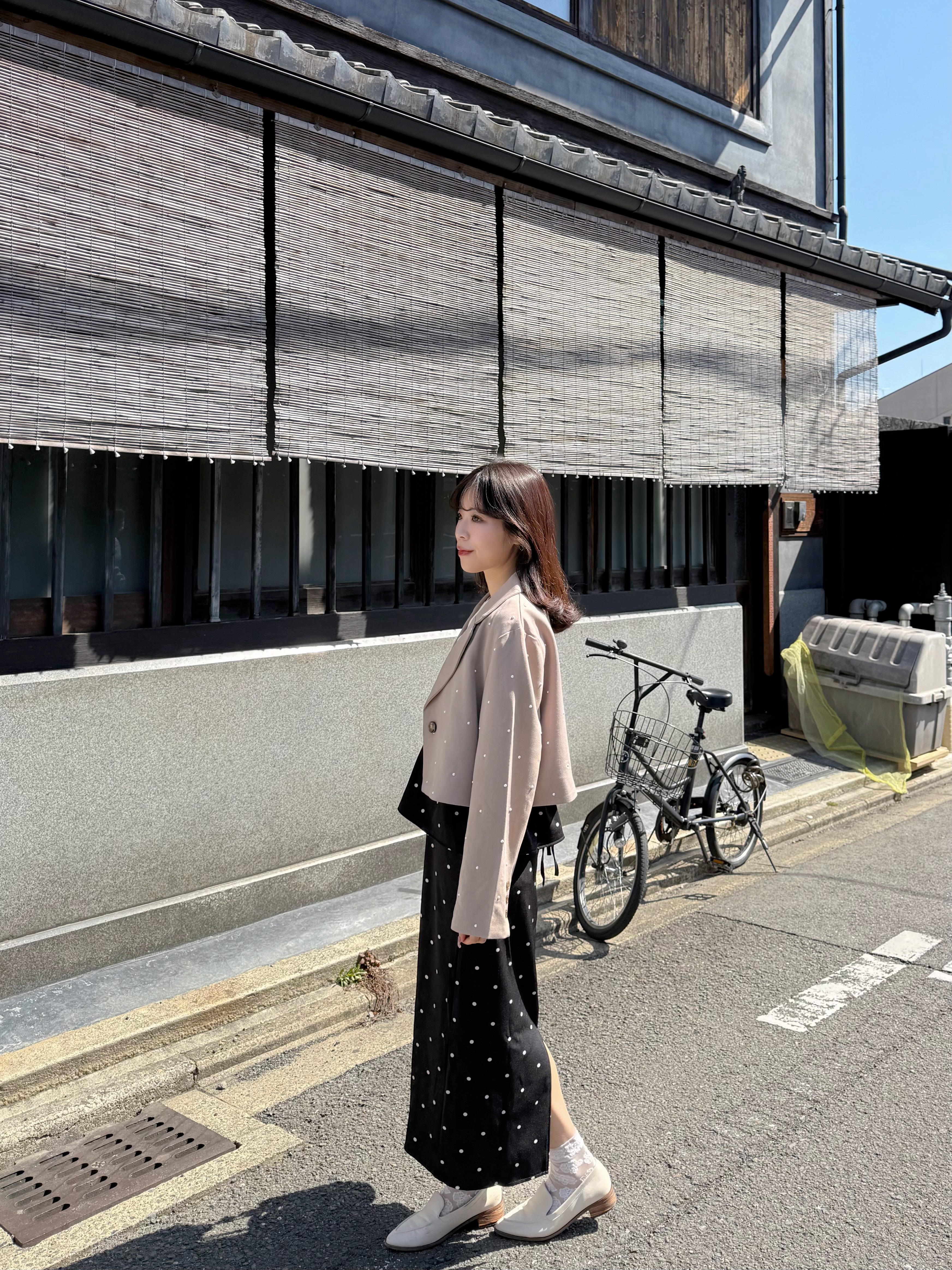 2色•珍珠點點短款西裝外套