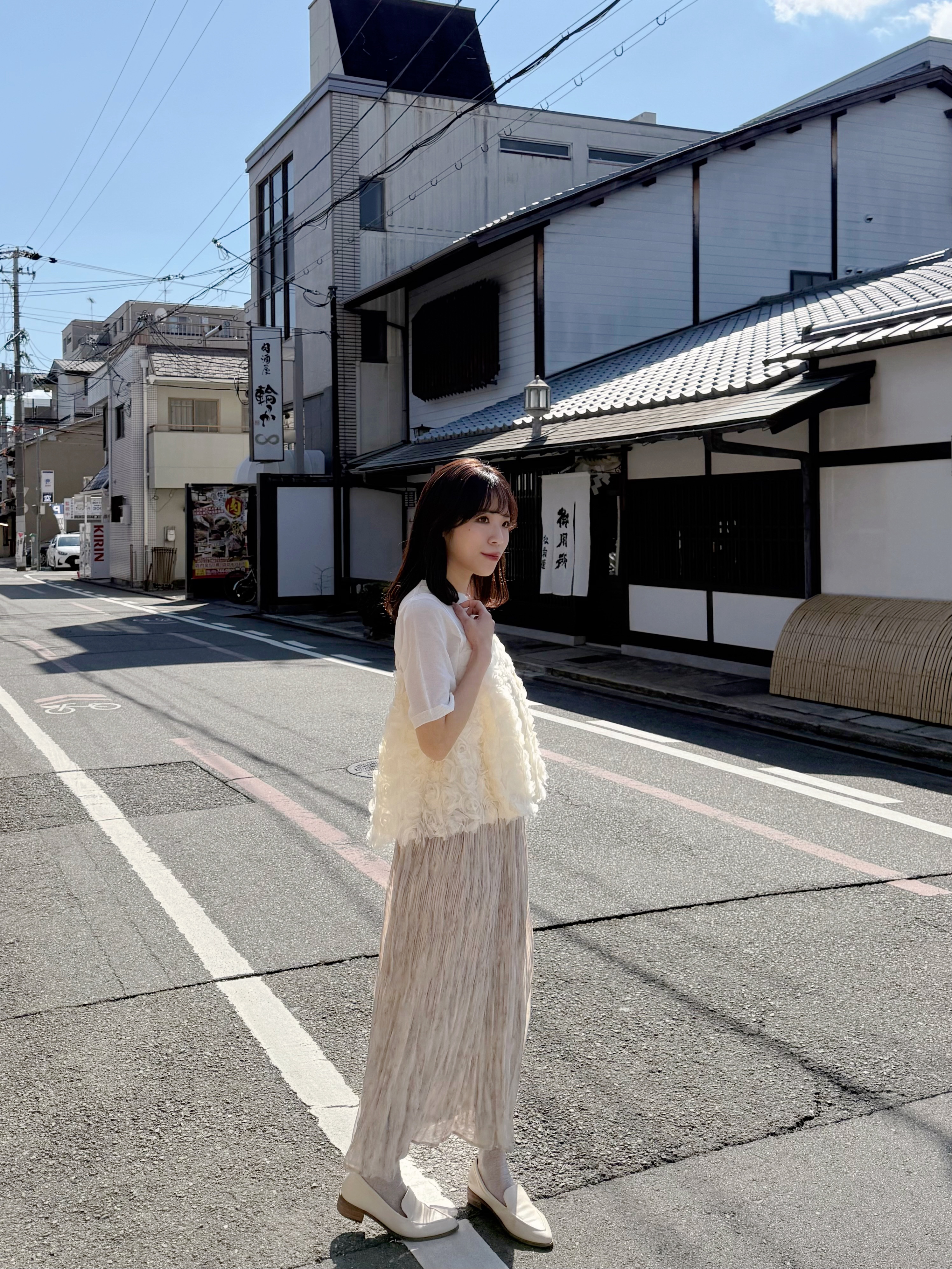 立體紗玫瑰花蓬蓬吊帶背心