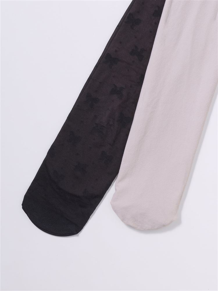 80denier仿素肌波點蝴蝶結絲襪