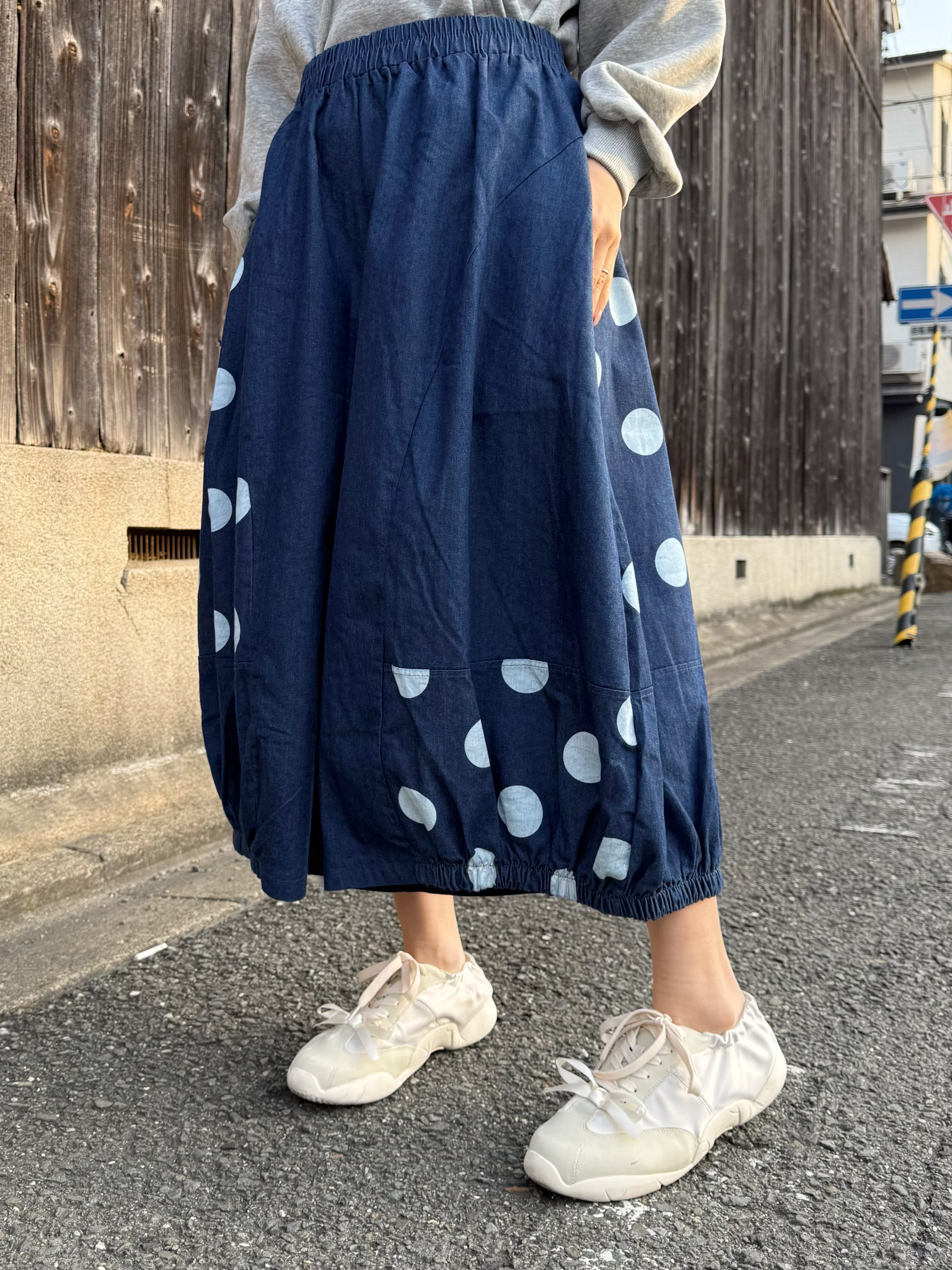 圓點泡泡8分裙褲