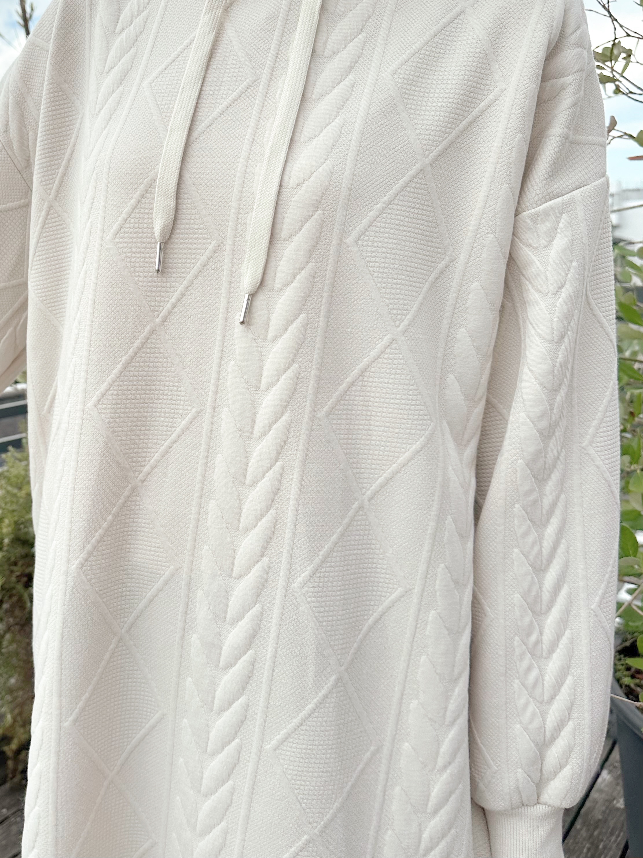 連帽壓花衛衣連身裙