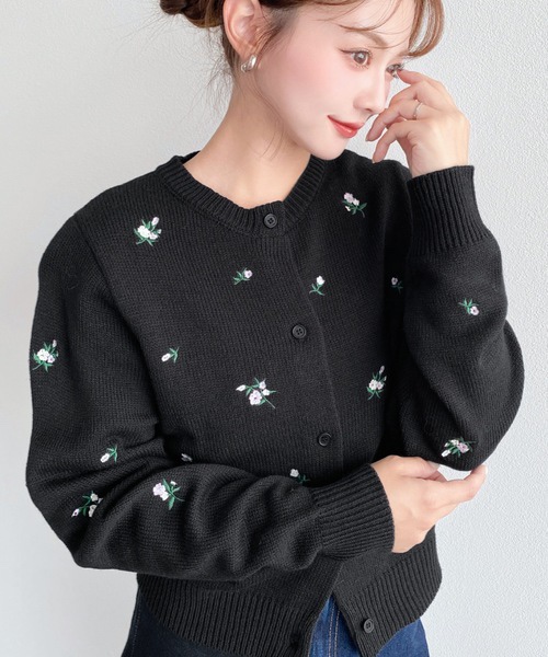 3色•M-L碼•花卉刺繡針織外套