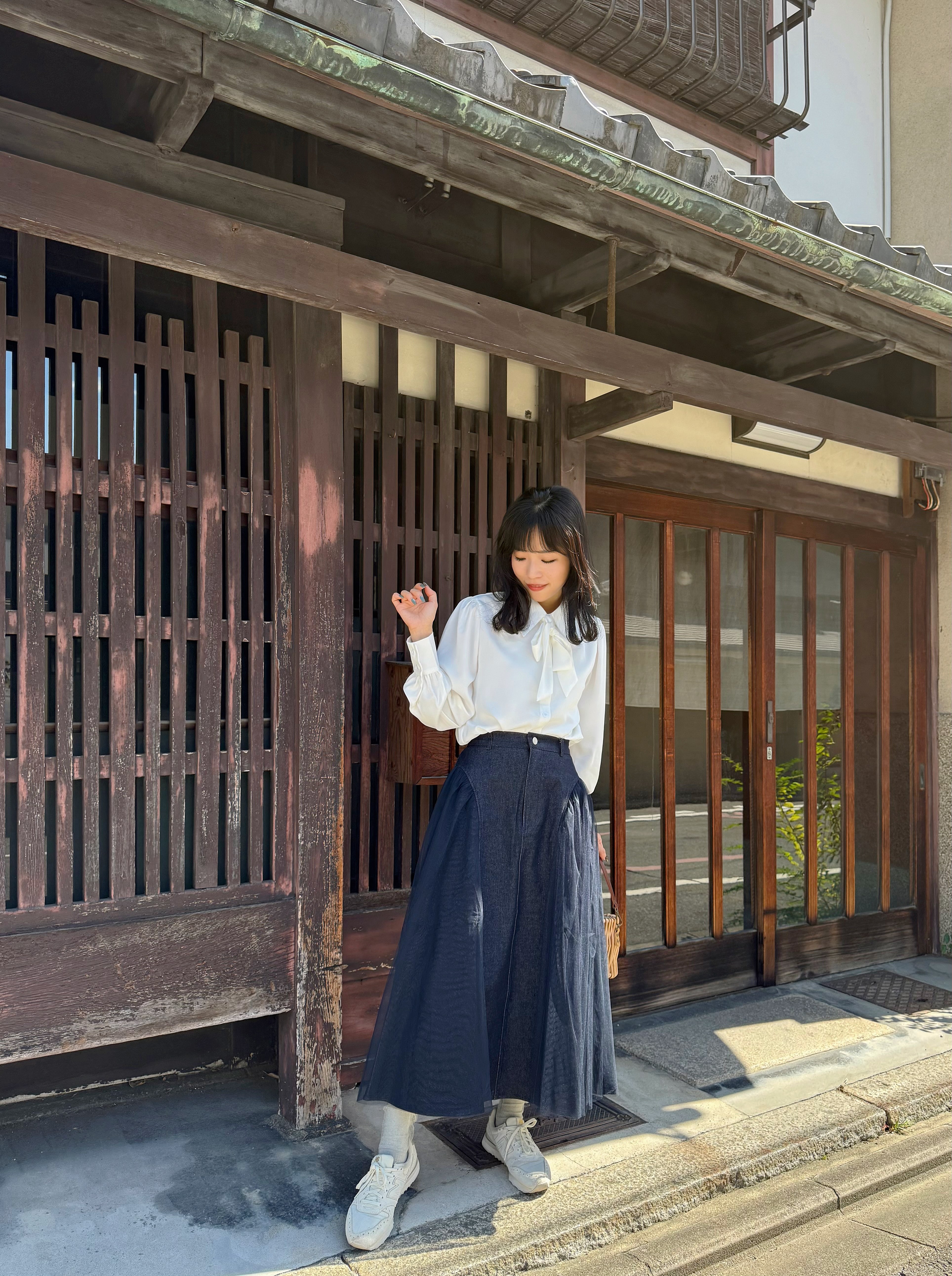 5色•基礎款蝴蝶結雪紡恤衫