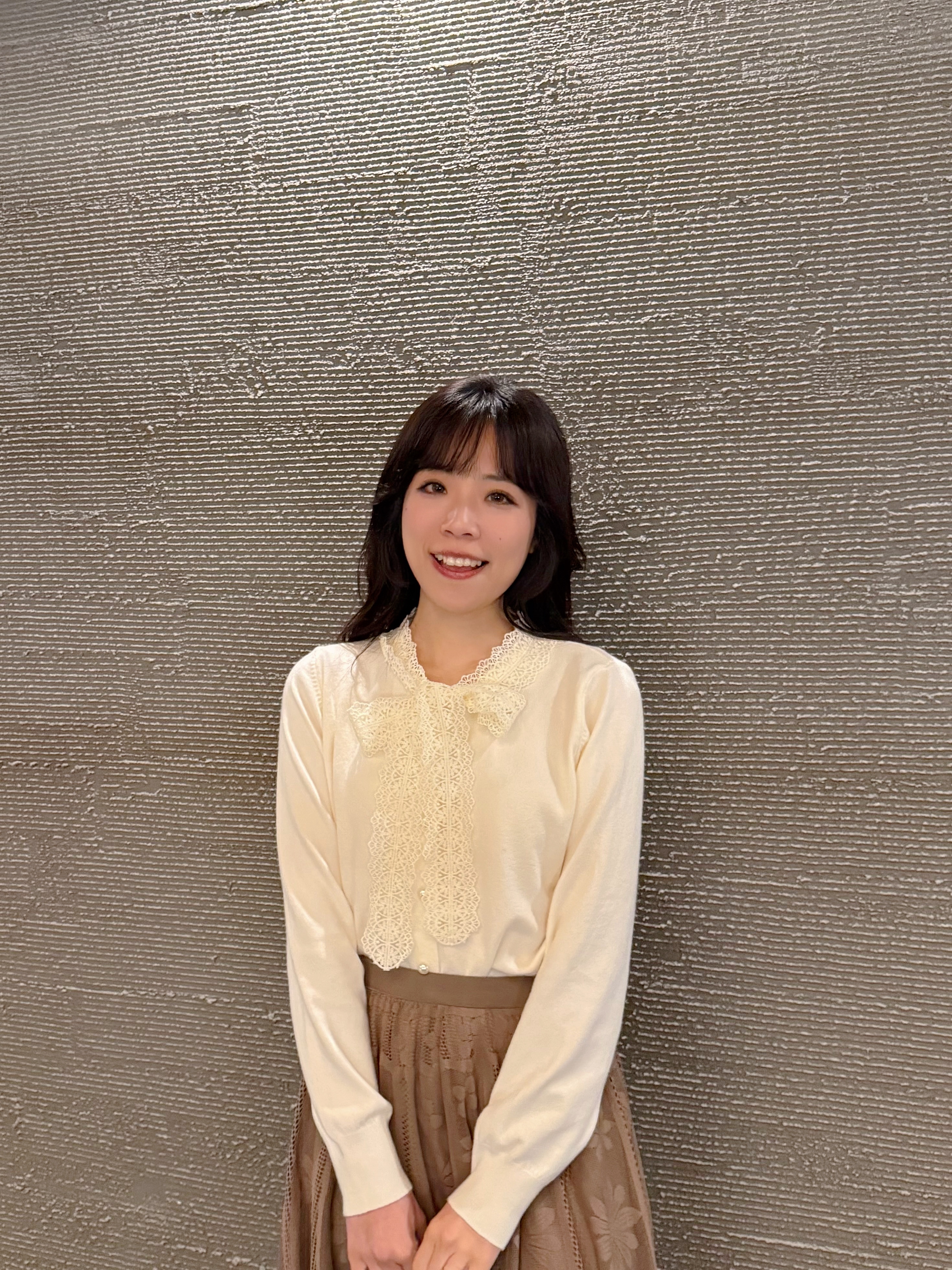 蕾絲蝴蝶結領帶針織外套