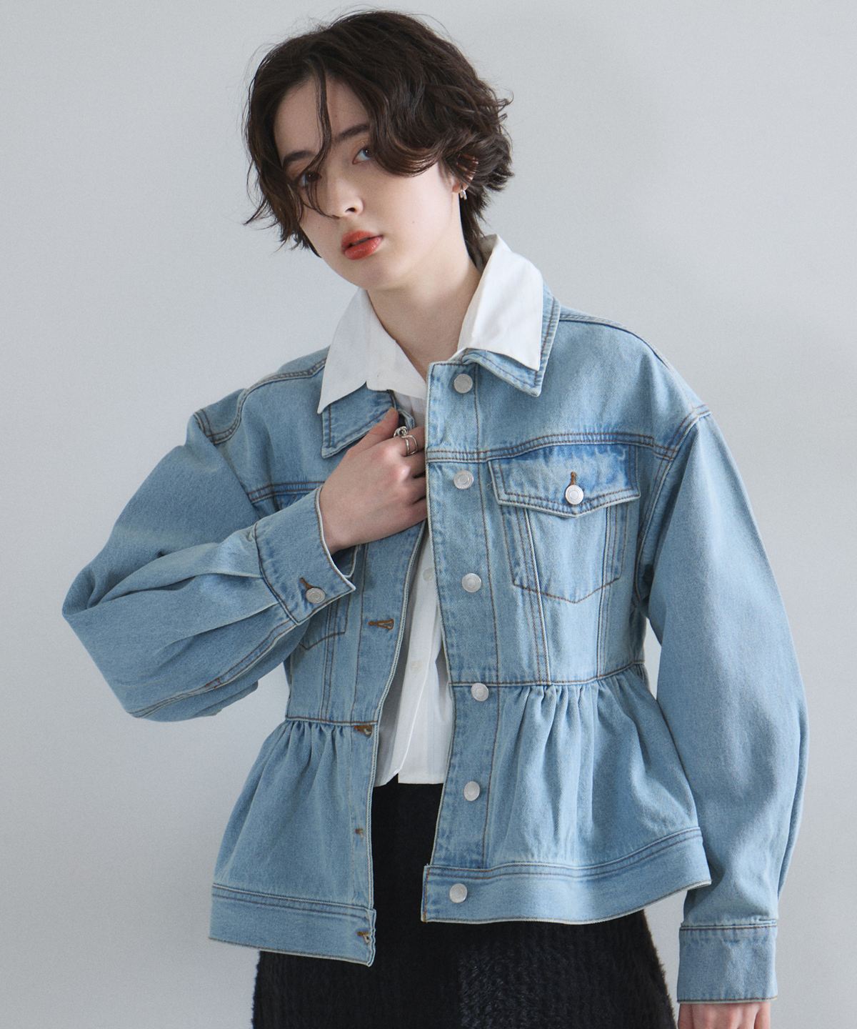 2色•傘尾牛仔外套