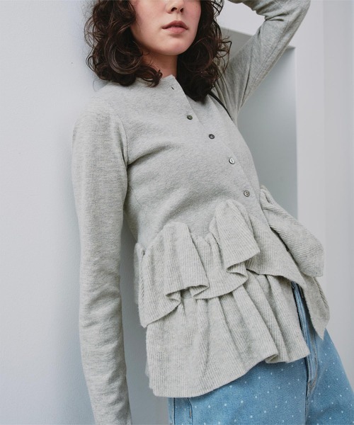 5色•波浪擺針織外套