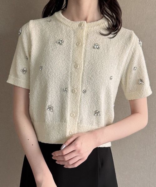 圓領短袖針織外套