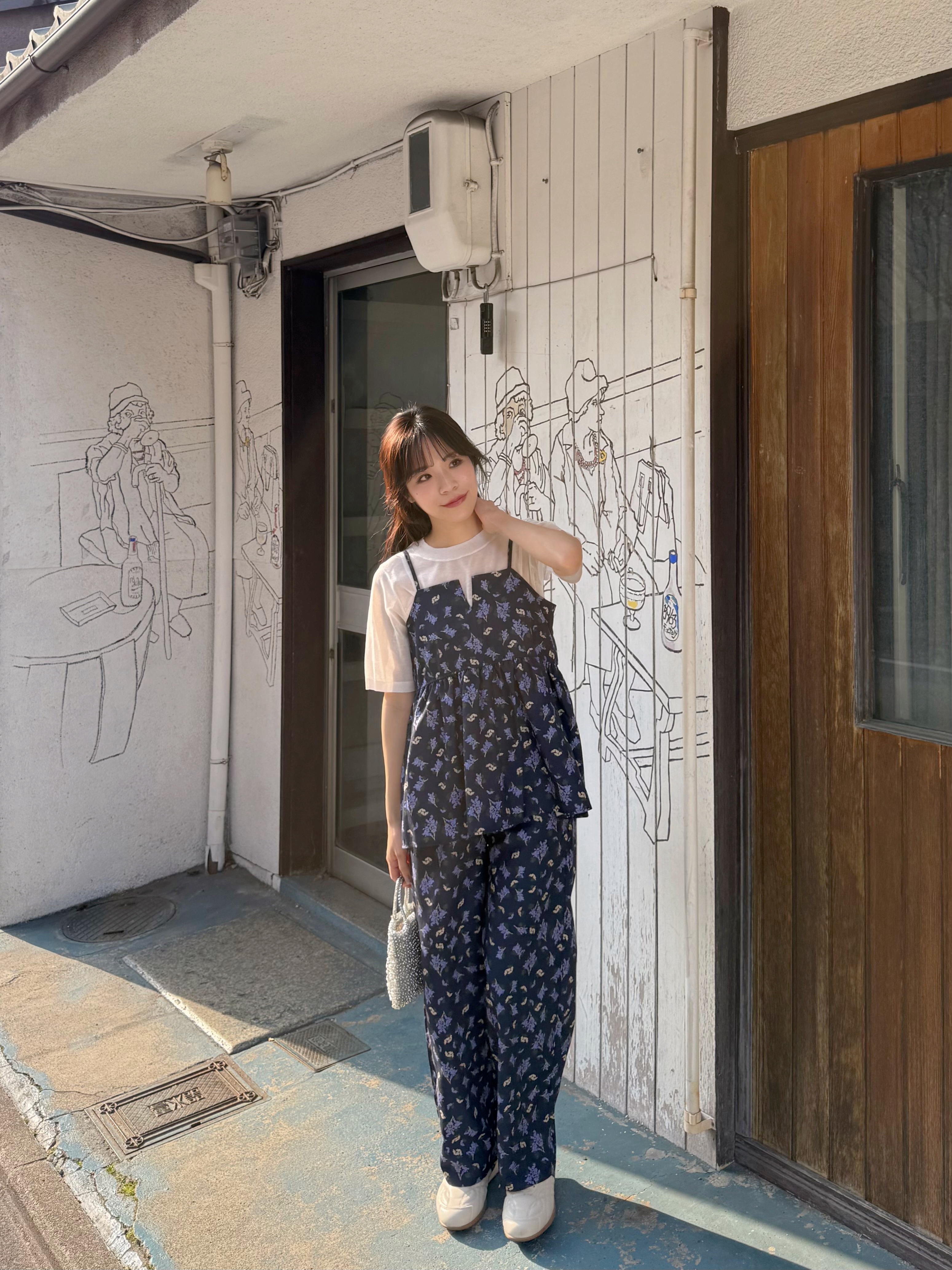 紫藤花傘攞吊帶背心 + 長褲套裝