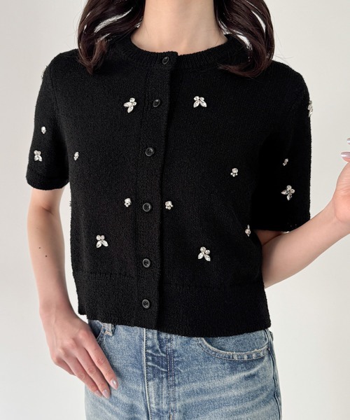 圓領短袖針織外套