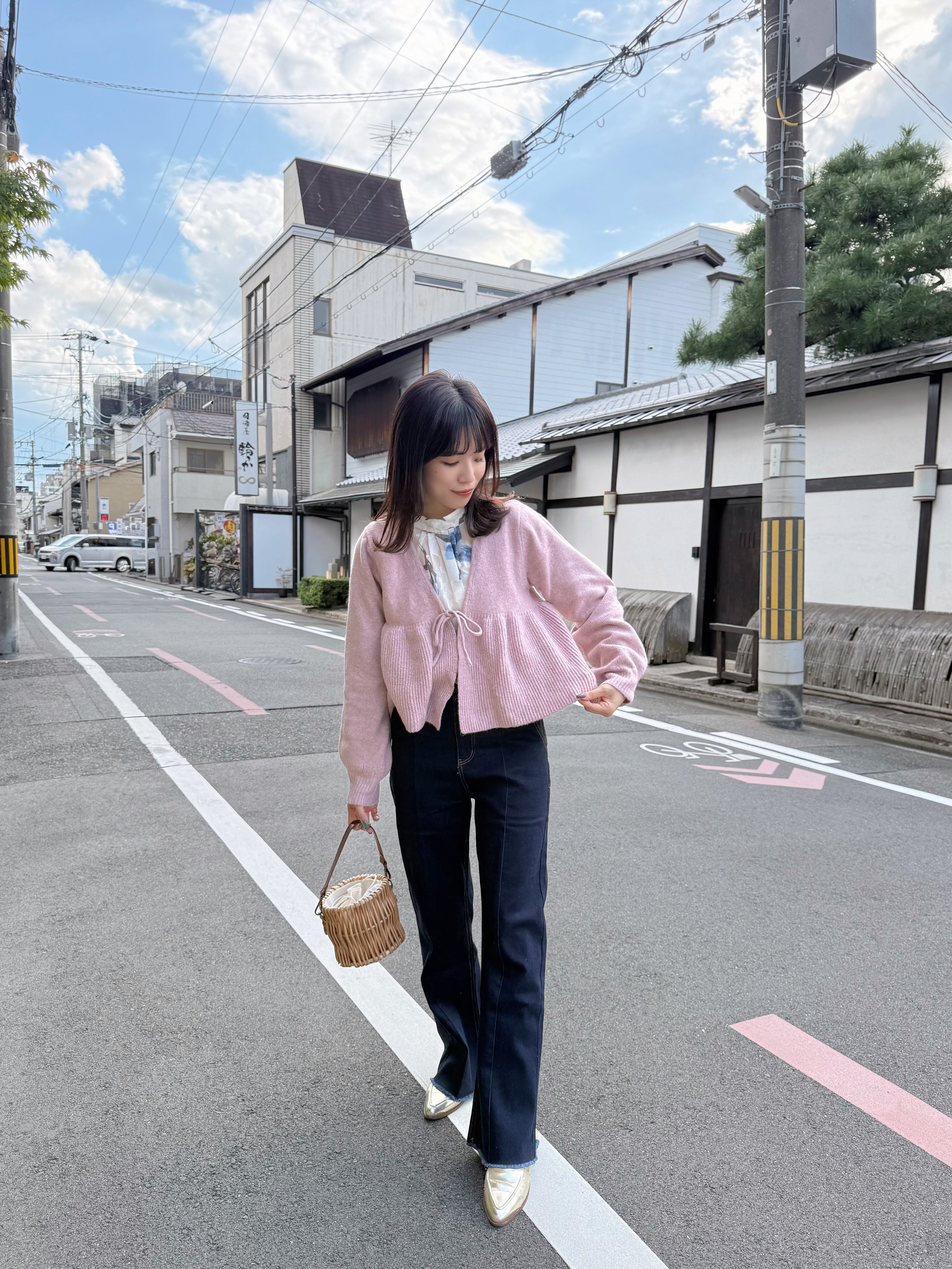 泡泡袖蝴蝶結冷外套上衣