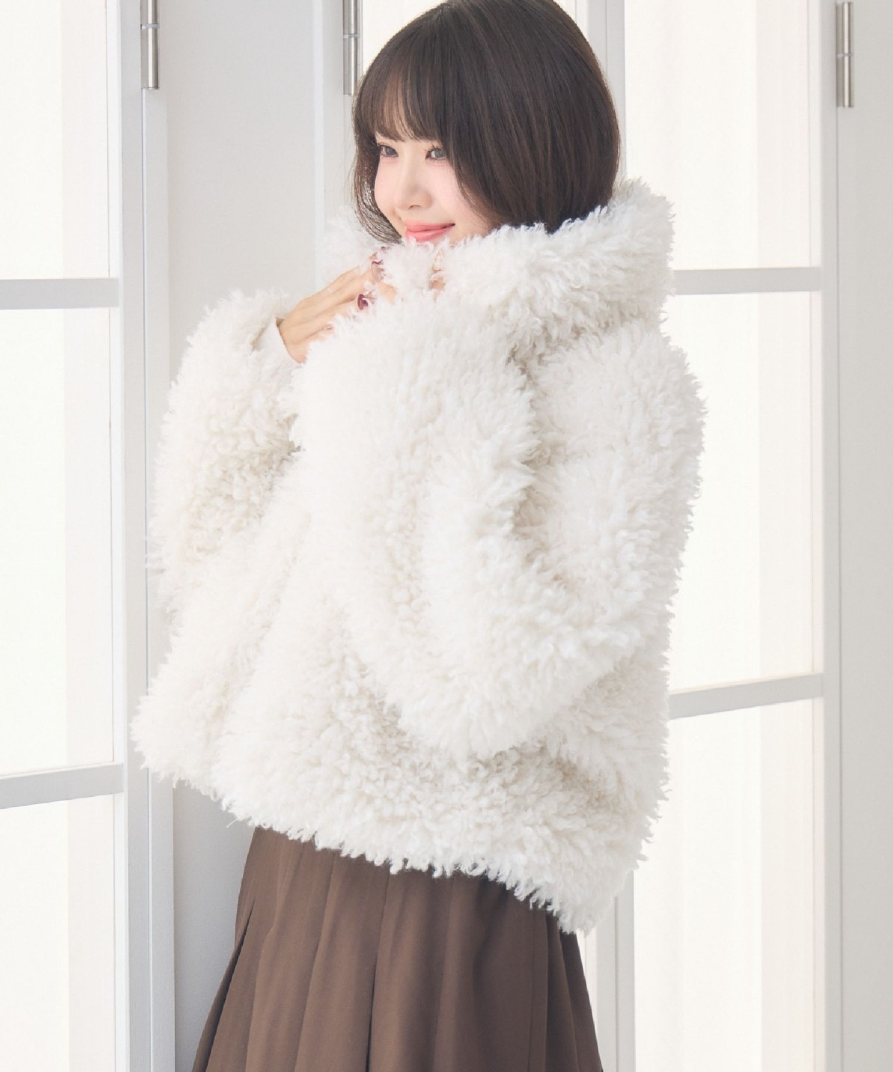 捲捲毛毛翻領外套