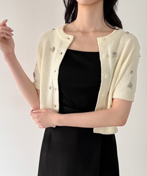 圓領短袖針織外套