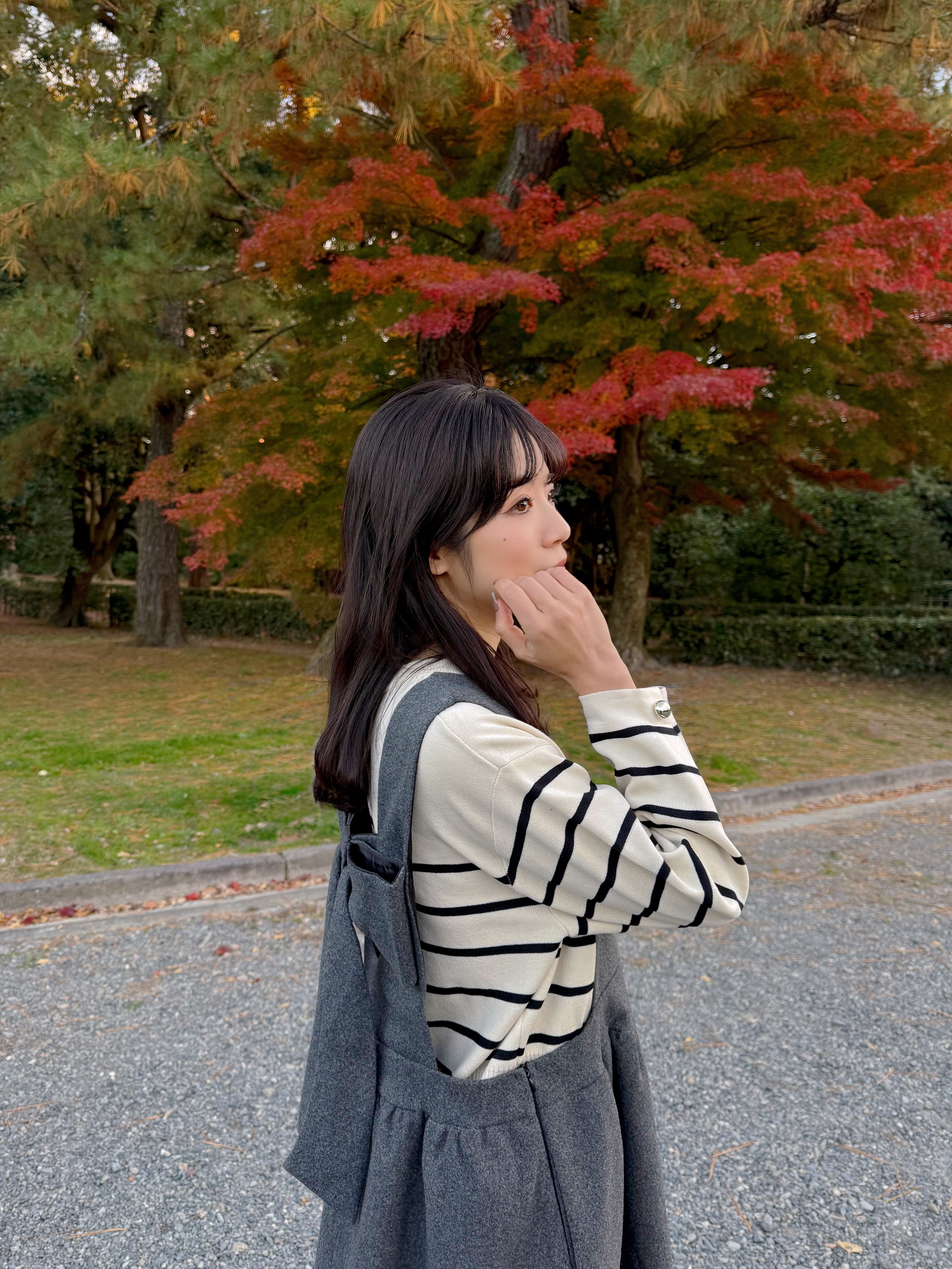 2色•2Way前後蝴蝶結薄絨連身裙