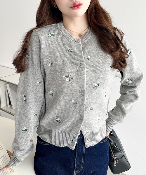 3色•M-L碼•花卉刺繡針織外套