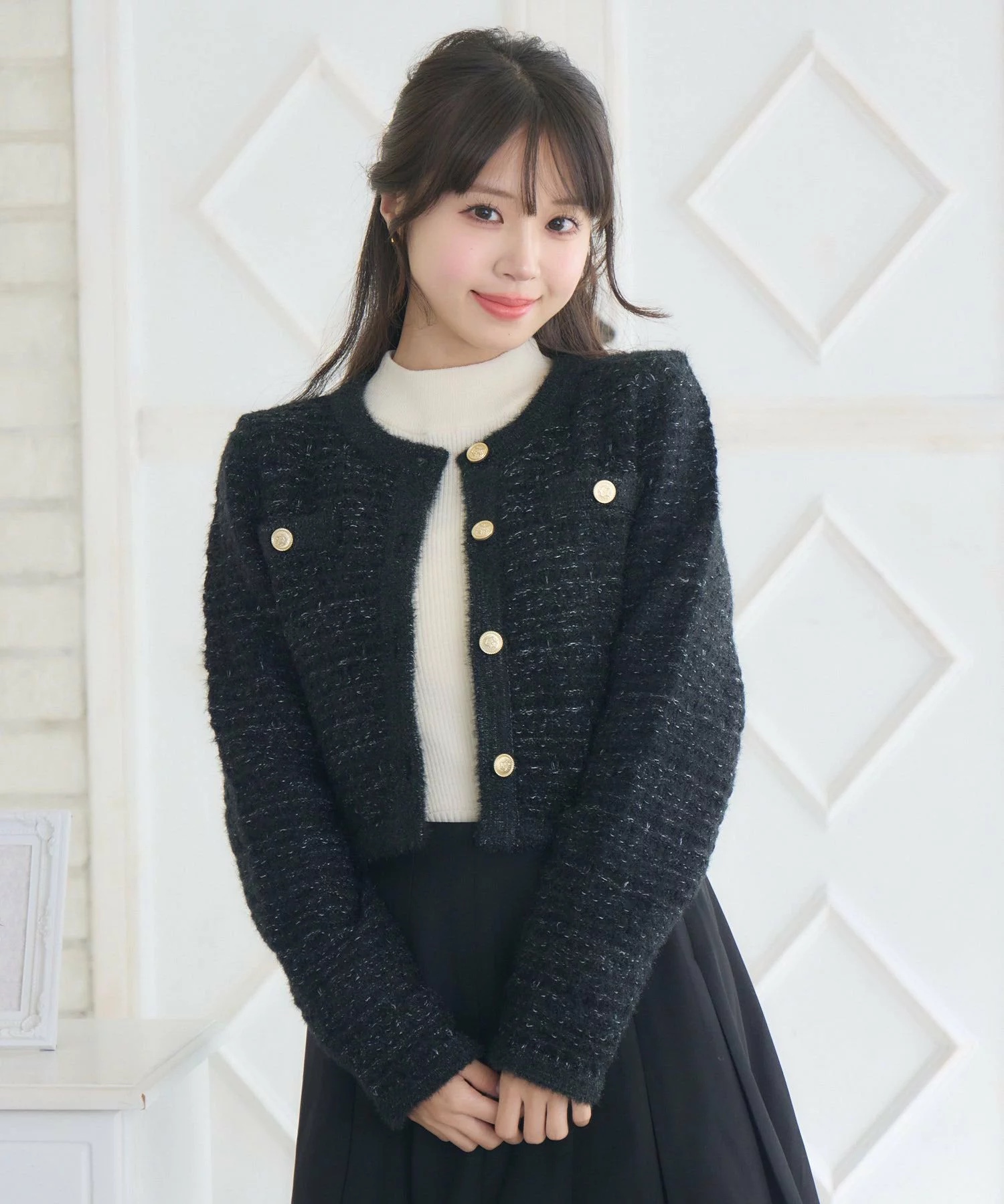 圓領Tweed風冷外套