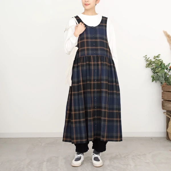 2Way前後格仔背心連身裙