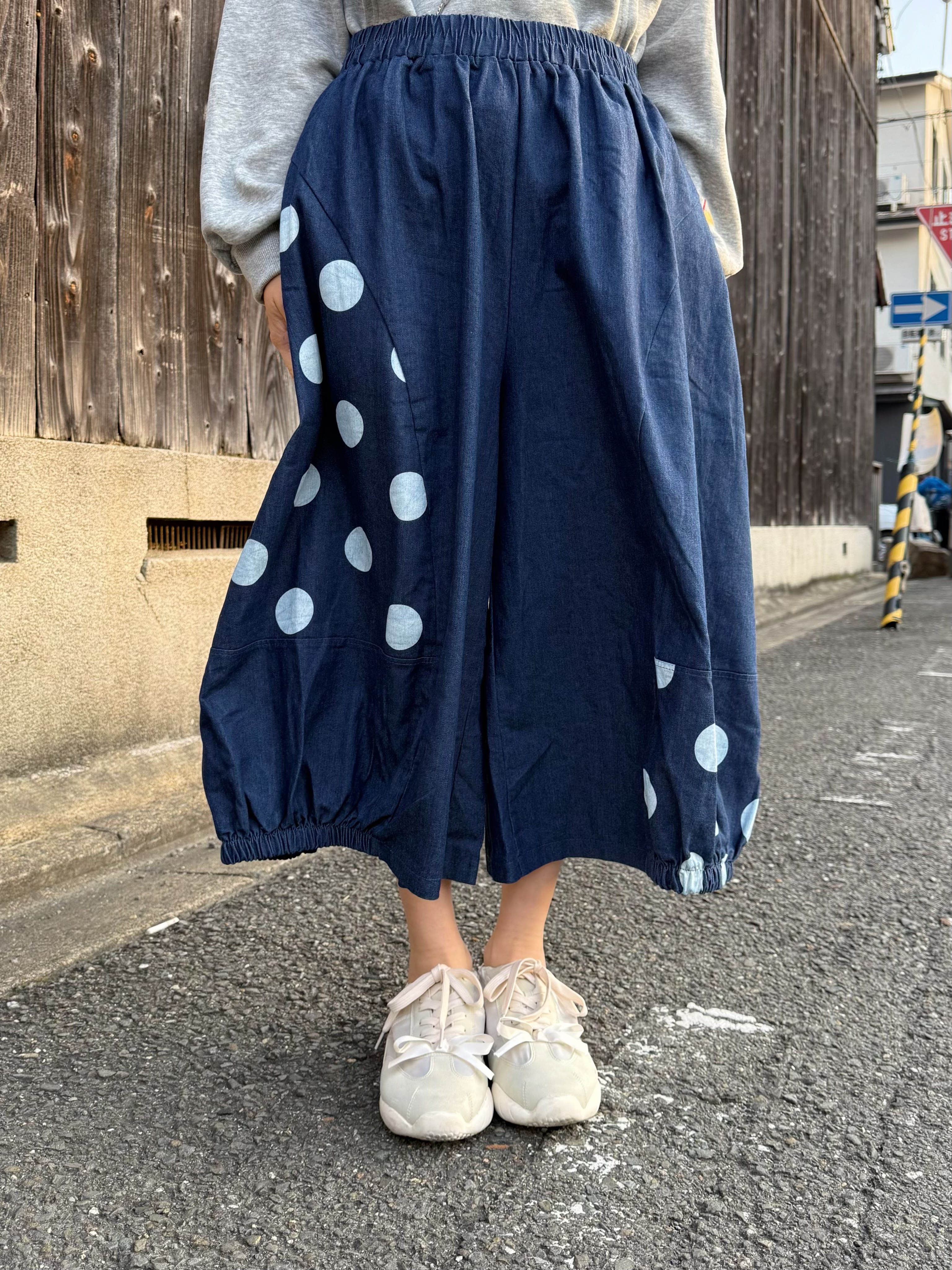 圓點泡泡8分裙褲