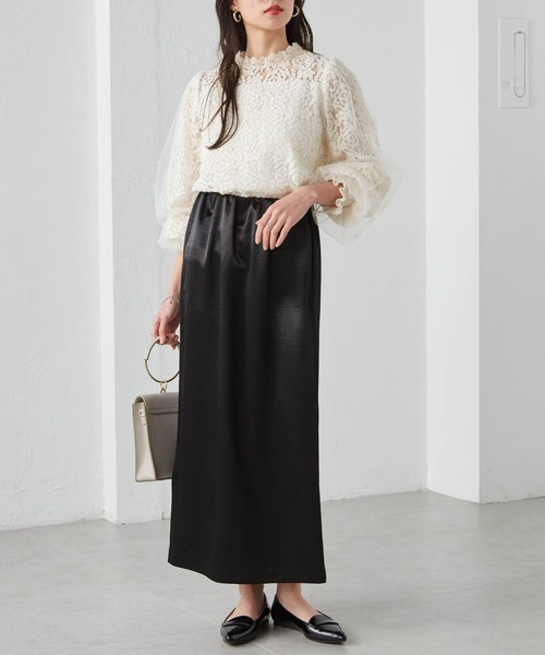 紗紗泡泡袖蕾絲上衣