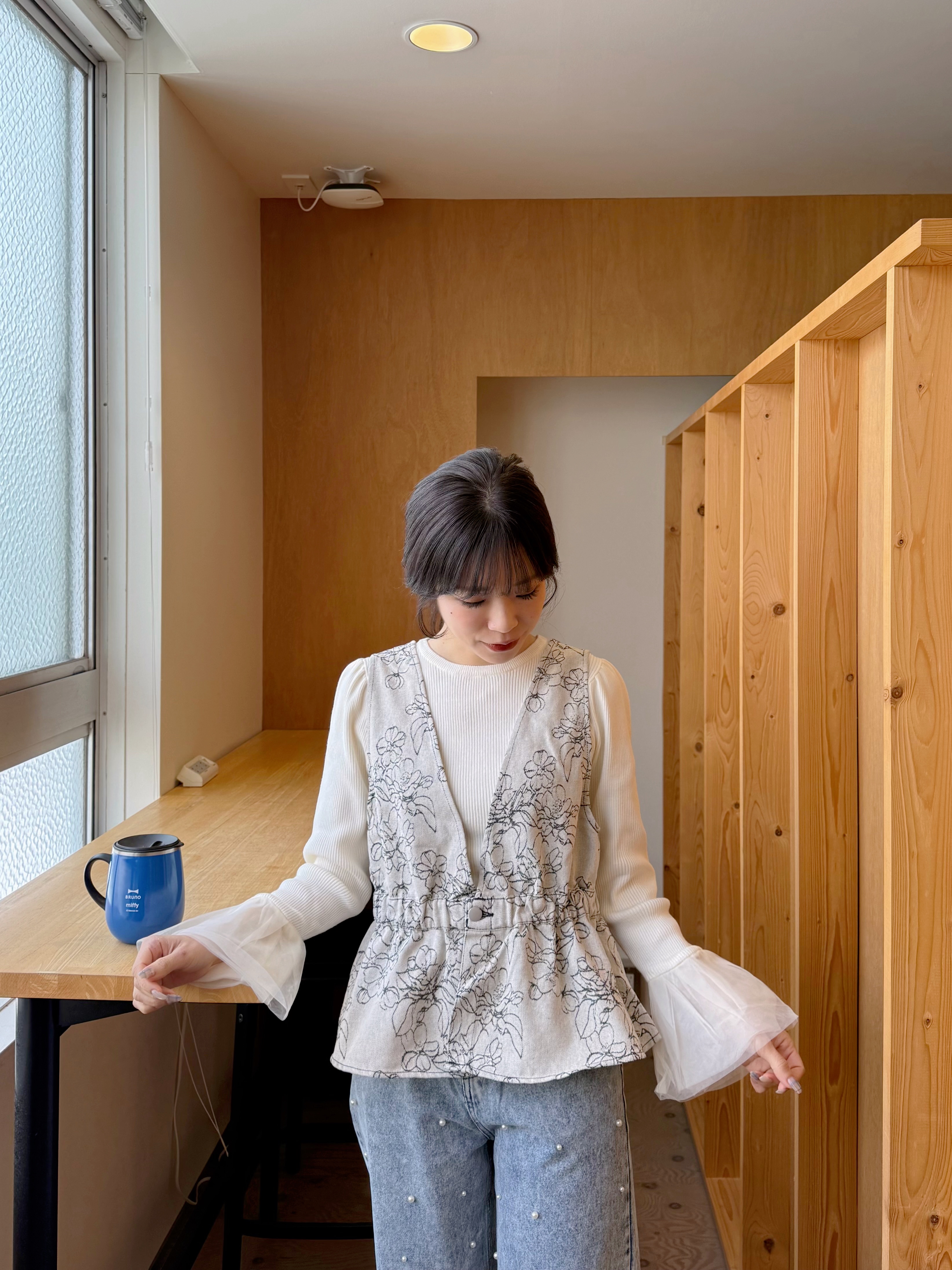 V領牛仔背心外套