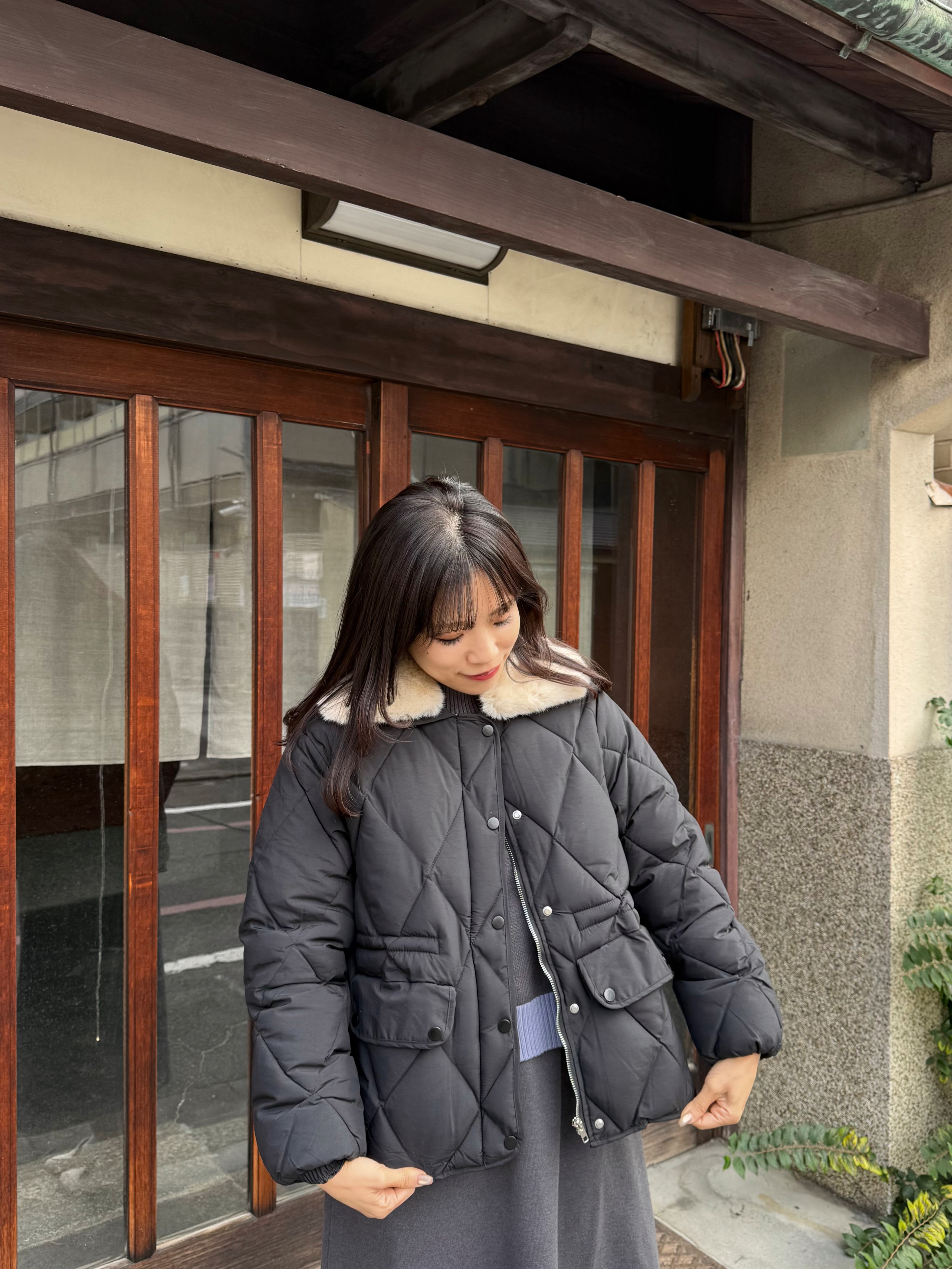 2色•毛毛領夾綿拉鍊外套